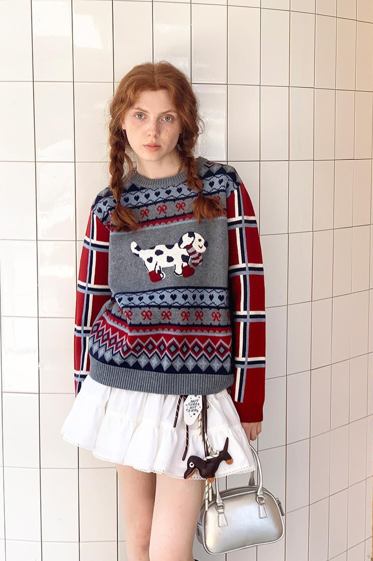 DIDDI MODA Striped Dragon Cowdog Knit Set