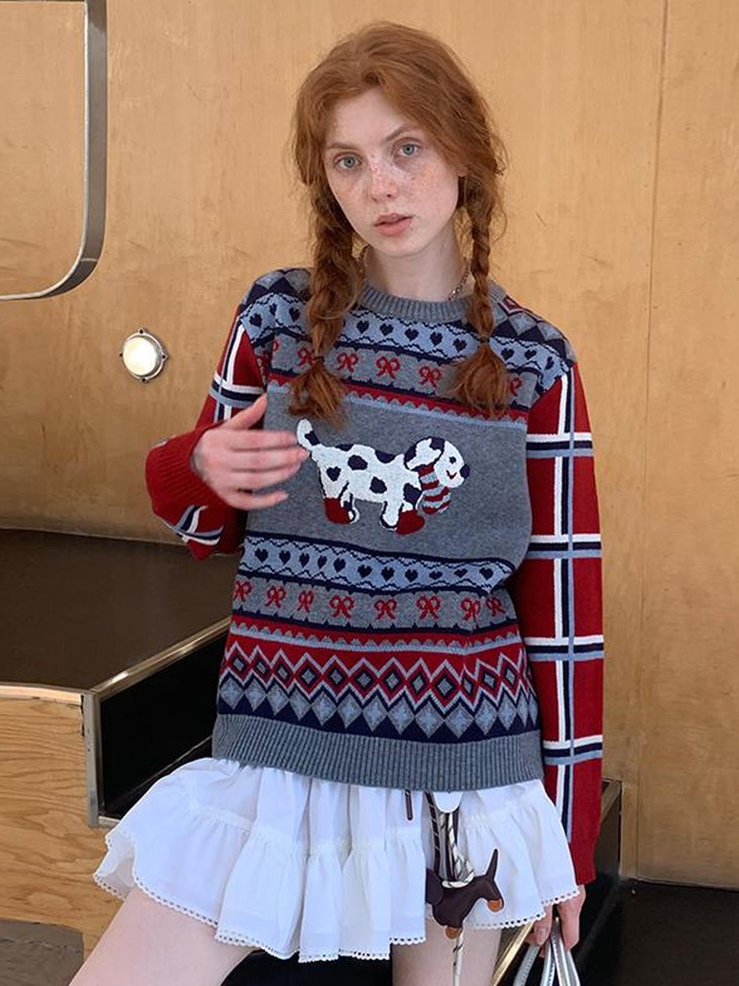 DIDDI MODA Striped Dragon Cowdog Knit Set