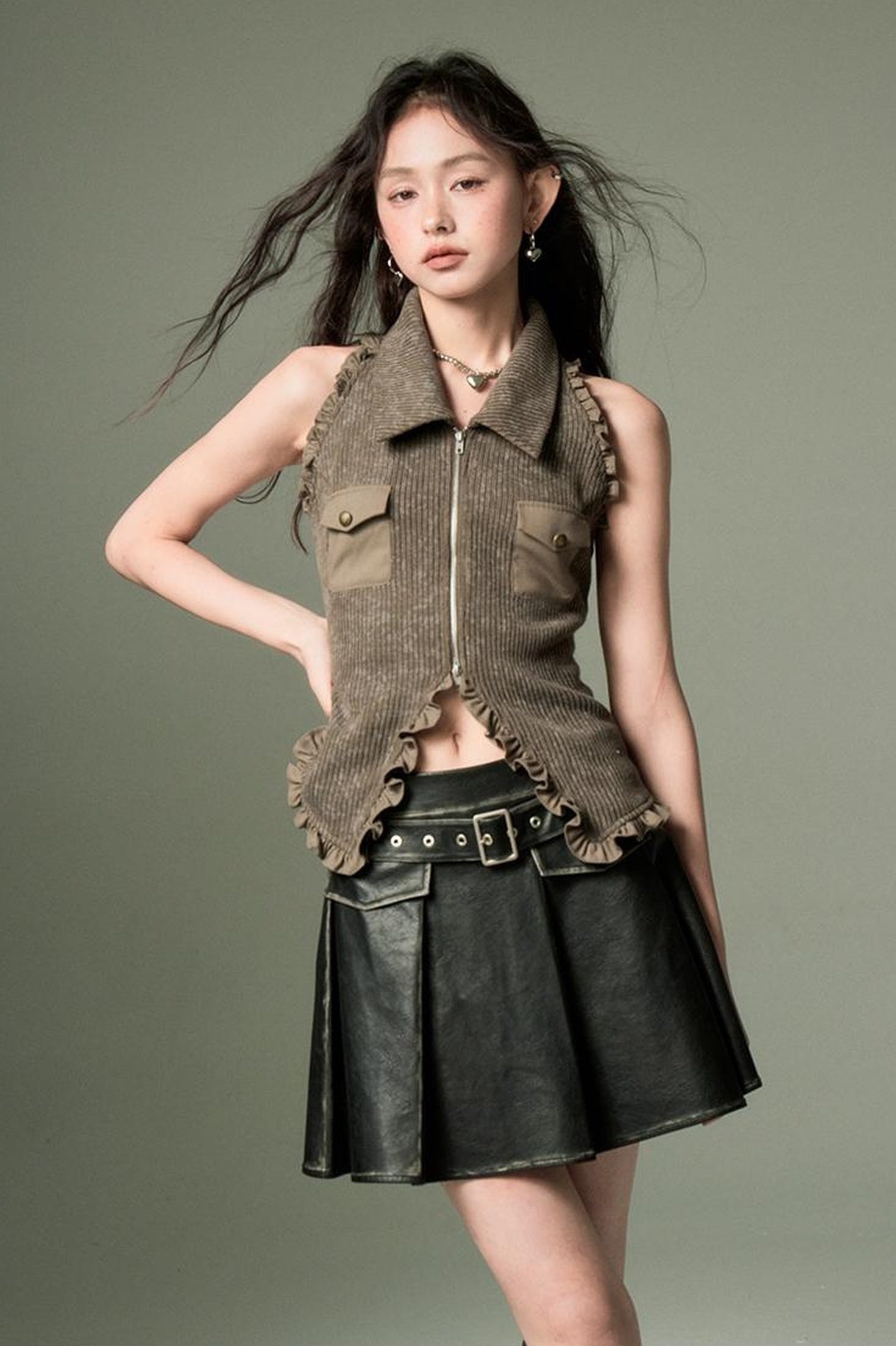 DIDDI MODA Striped Dragon Cowdog Knit Set