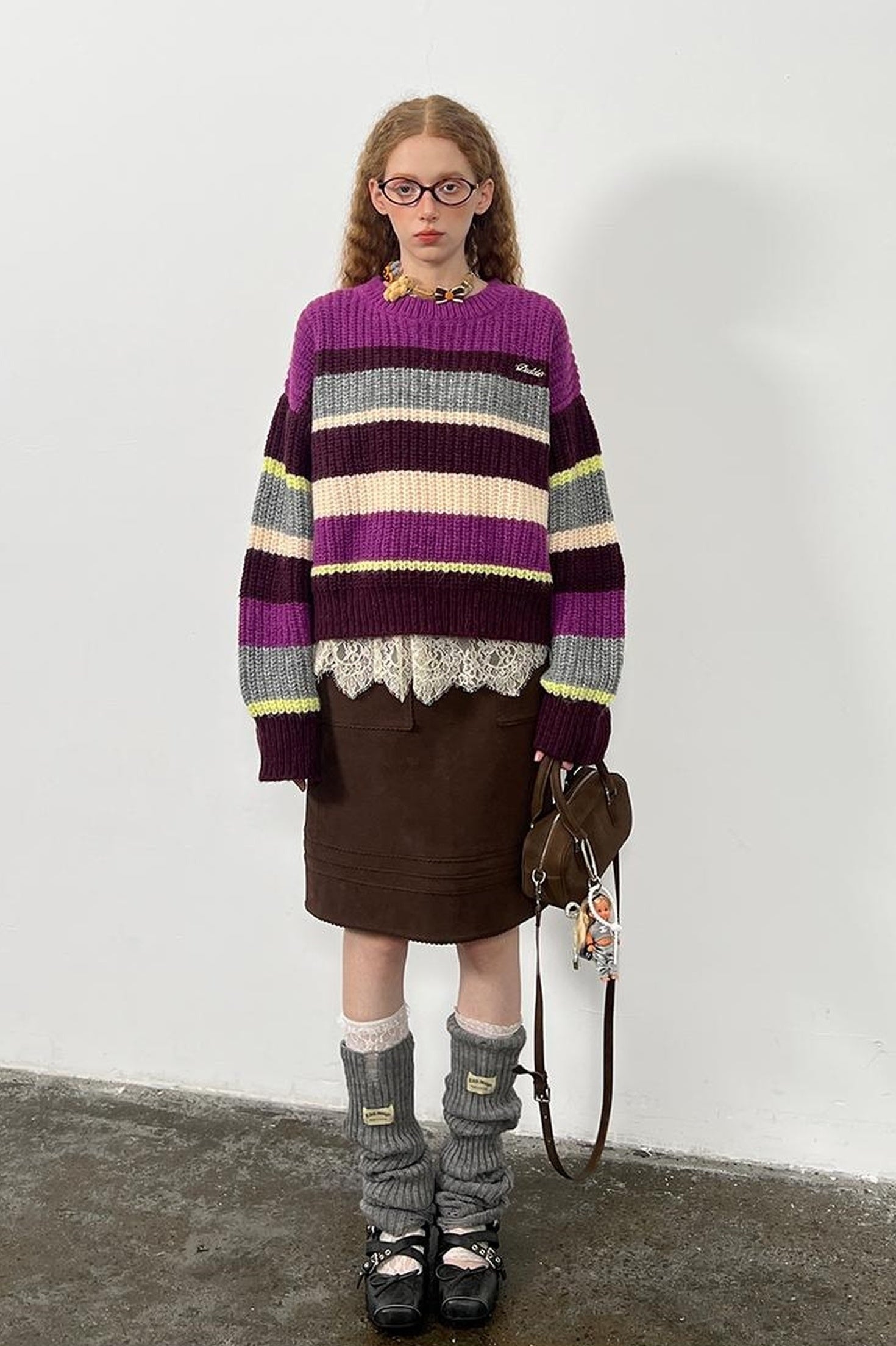 DIDDI MODA Striped Dragon Cowdog Knit Set