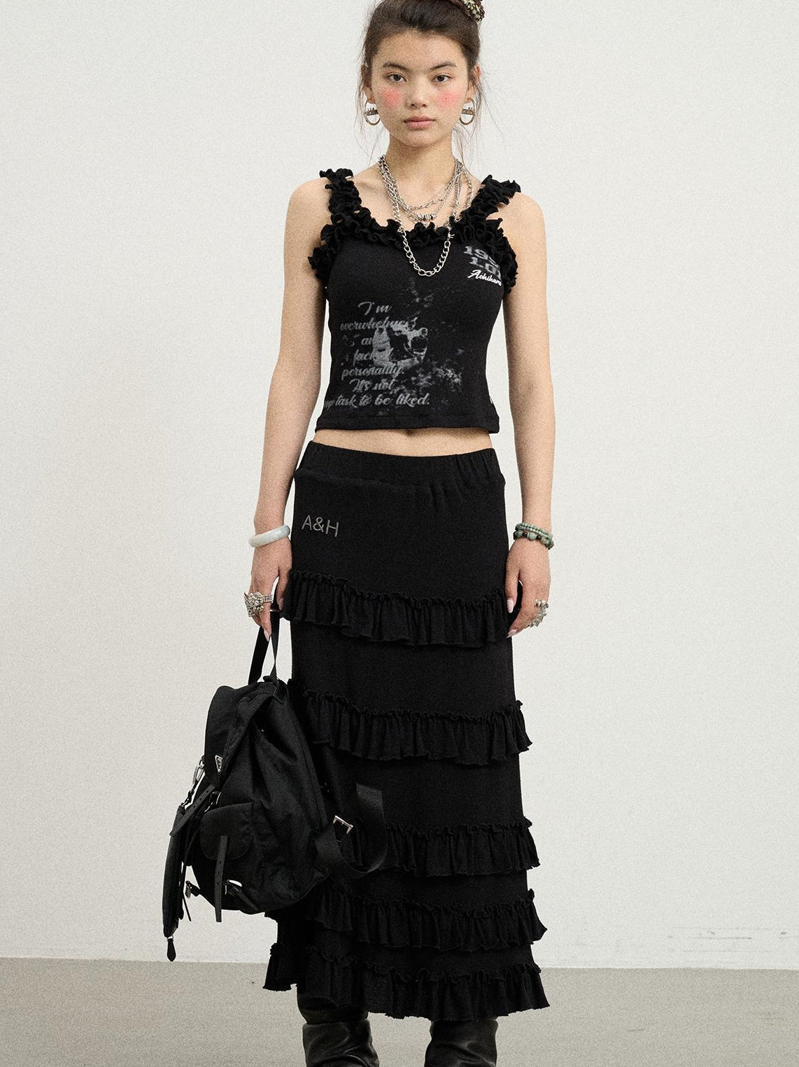 Achihara Summer A-Line Pleated Midi Skirt Dresses