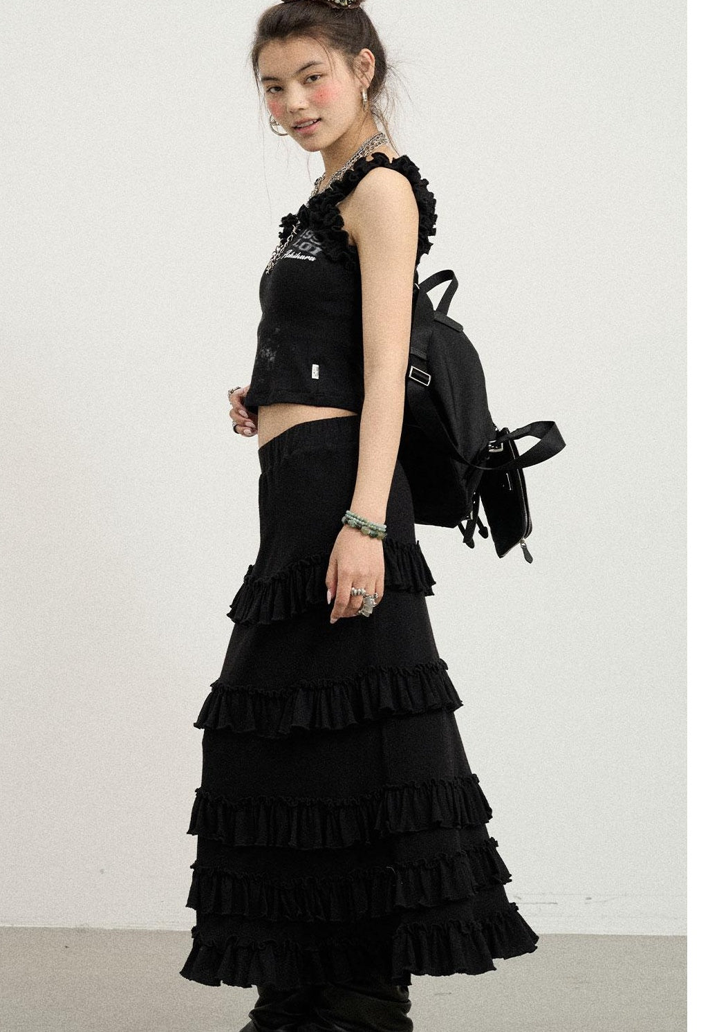 Achihara Summer A-Line Pleated Midi Skirt Dresses