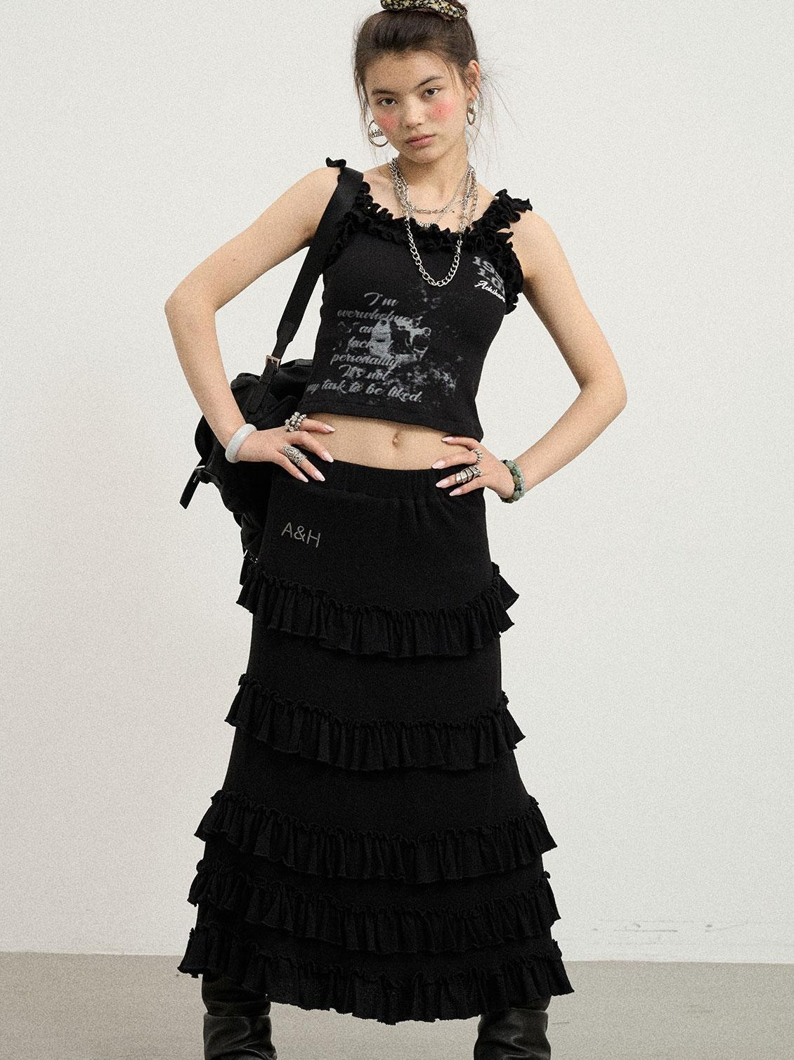 Achihara Summer A-Line Pleated Midi Skirt Dresses