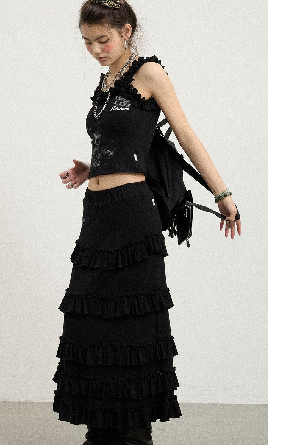Achihara Summer A-Line Pleated Midi Skirt Dresses