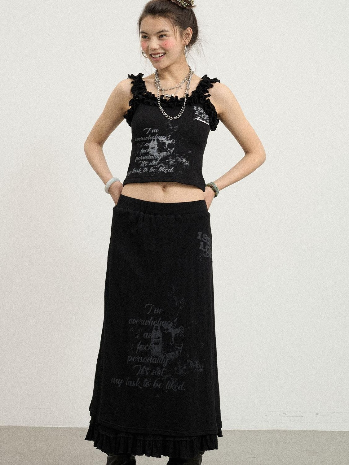 Achihara Summer A-Line Pleated Midi Skirt Dresses
