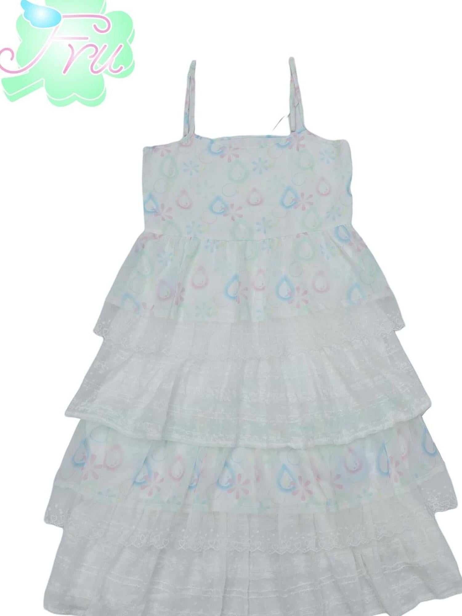 Frufru Gulu Summer Drip Print Sweet Sundress