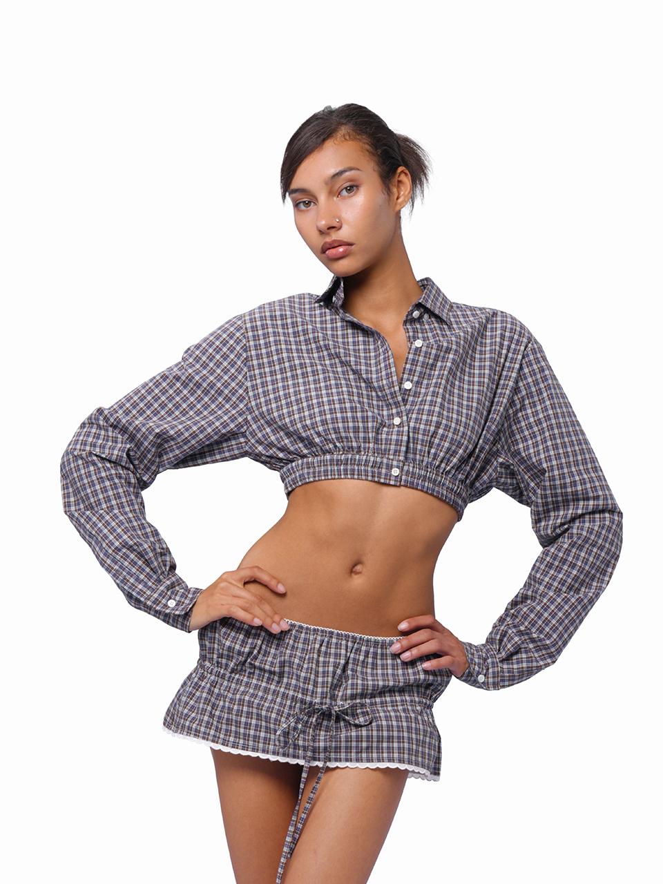 SweetChilling Summer Farmhouse Style High-Waist Shirt Vest Skirt Set