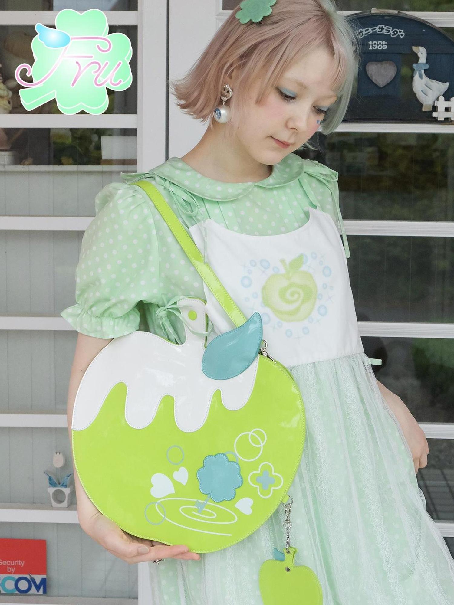 Frufru Gulu Summer Green Apple Candy Crossbody Bag For Women