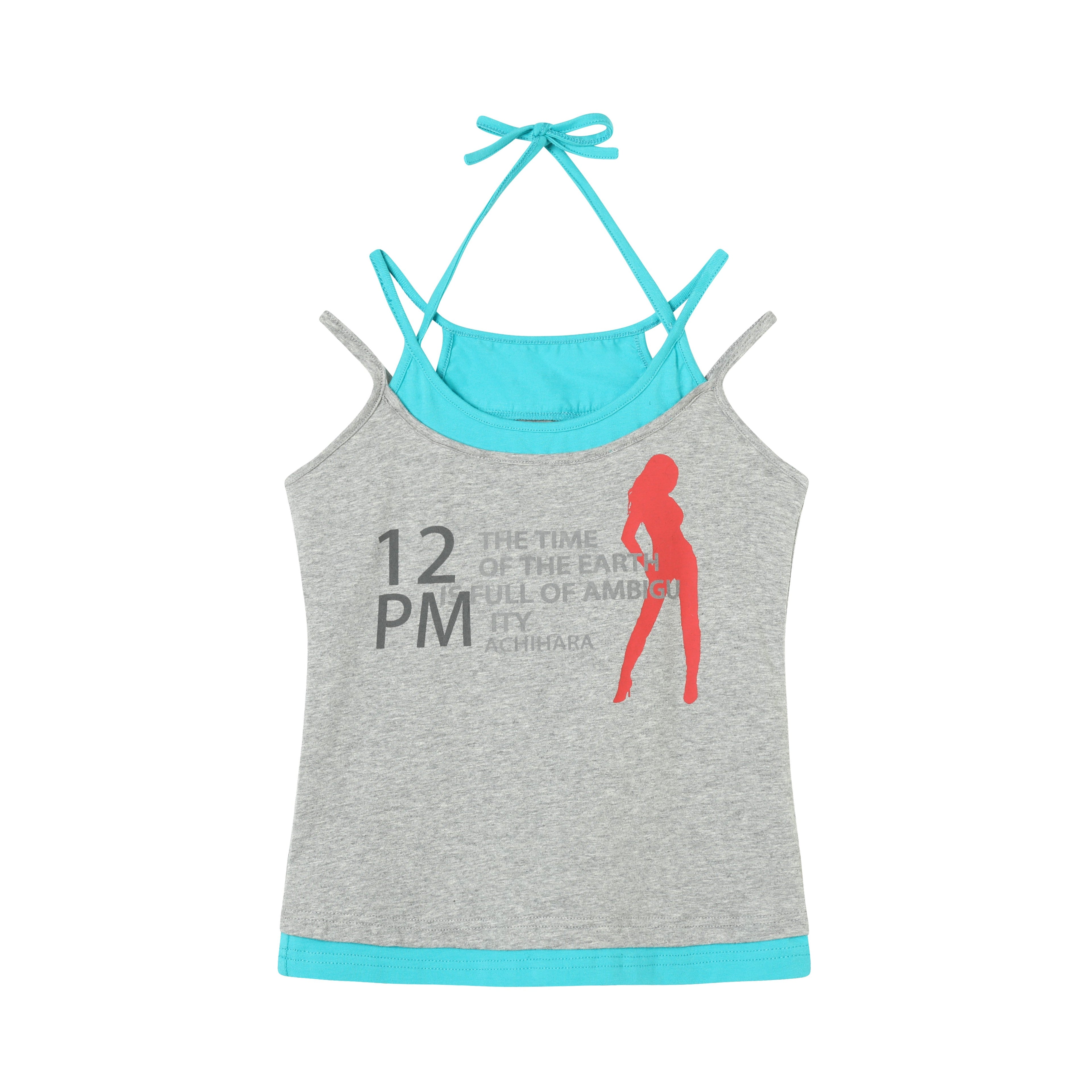 Achihara Layered Double Strap Camisole With Detachable Tie