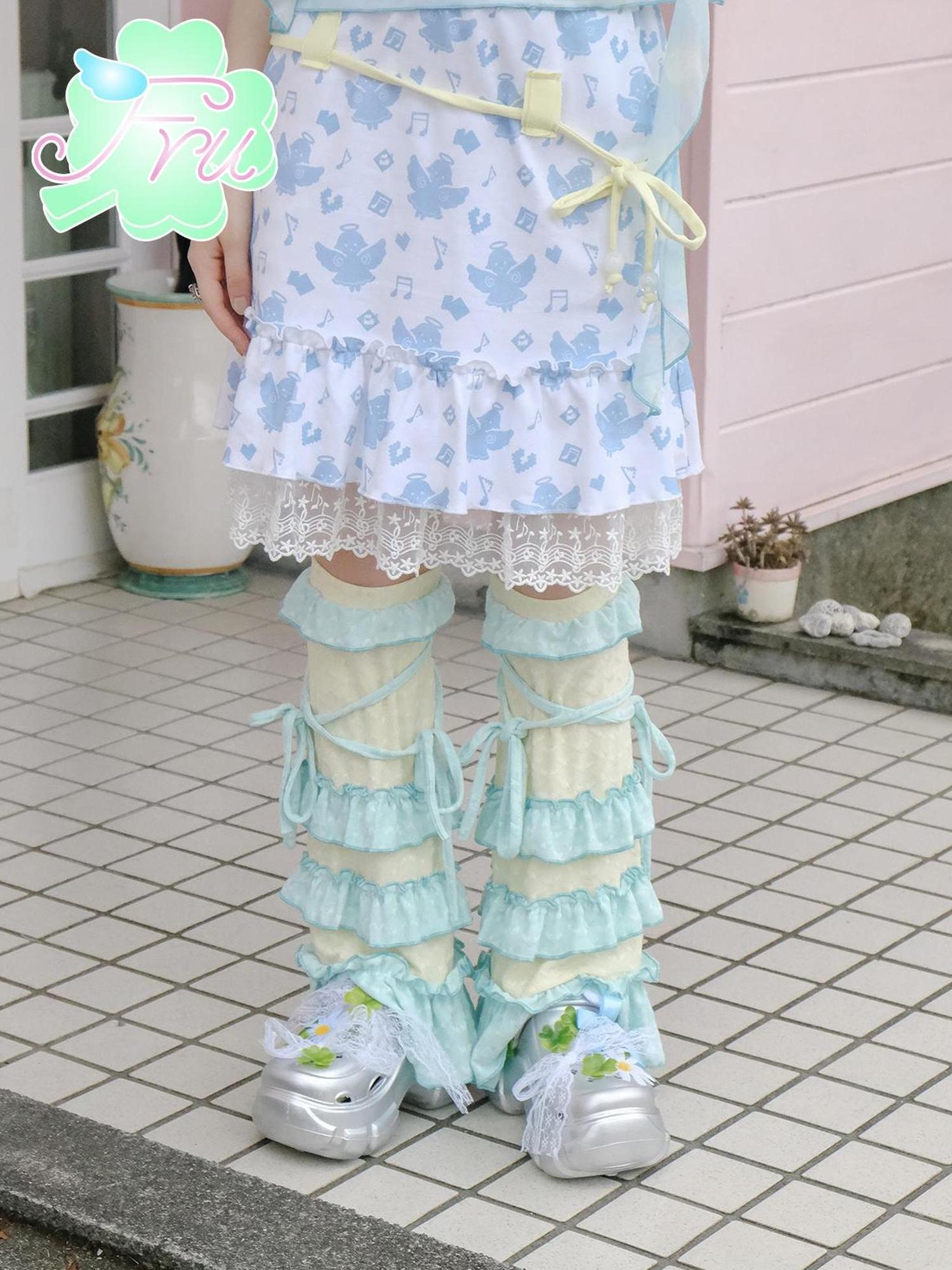 Frufru Gulu Summer Lace Sweet Girl Socks Green