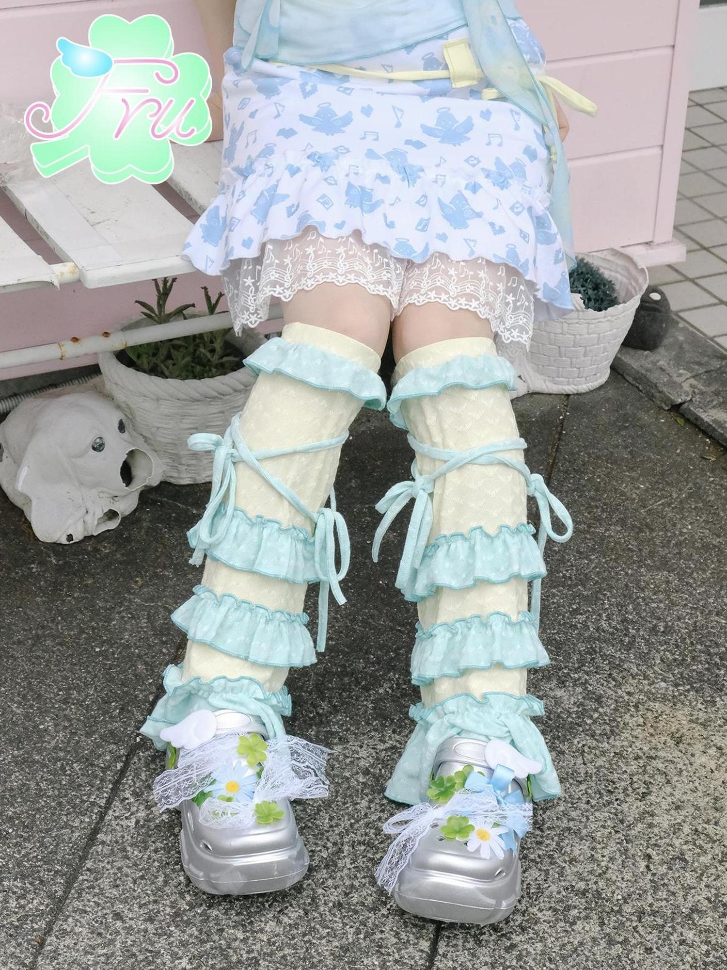 Frufru Gulu Summer Lace Sweet Girl Socks Green