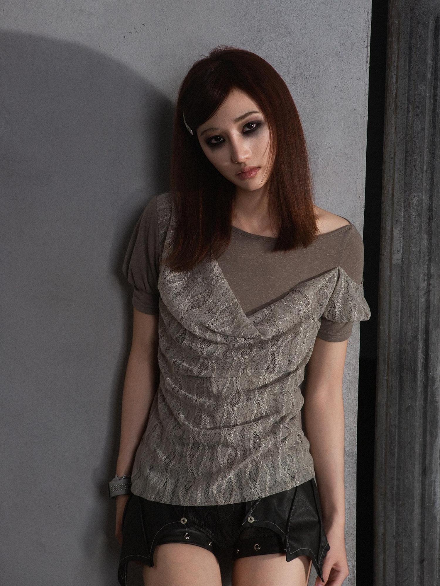 ARIADNAw Summer Lace Trim Peplum Tee With Puff Sleeves