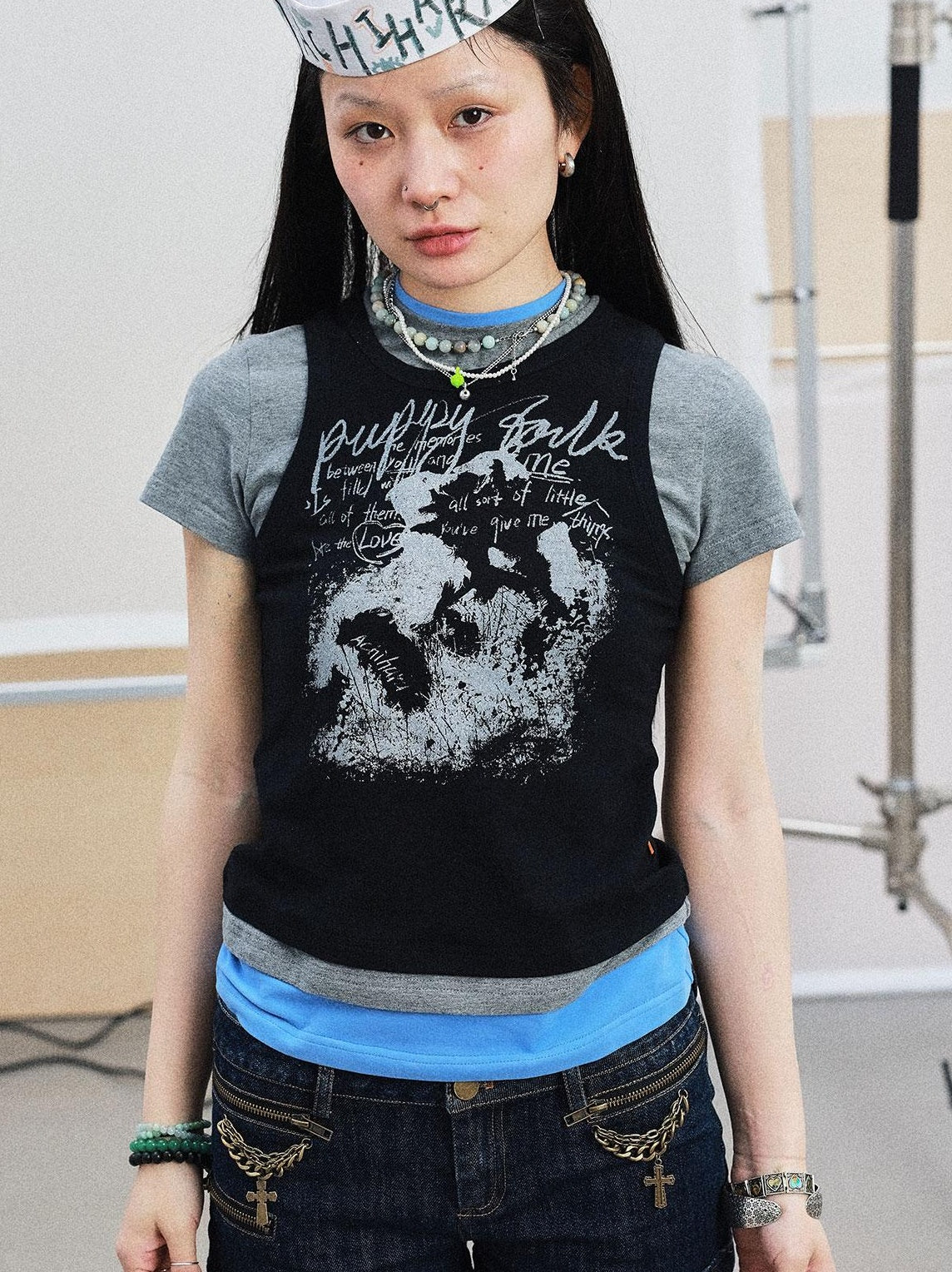 Achihara Summer Layered Short Sleeve T-Shirt For Women