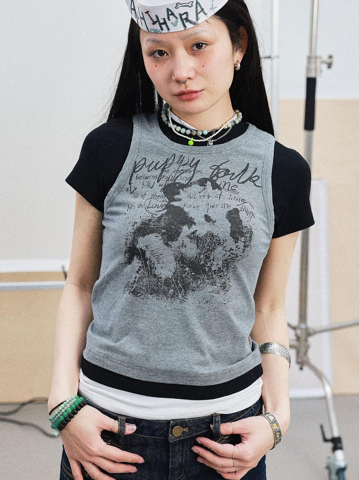 Achihara Summer Layered Short Sleeve T-Shirt For Women