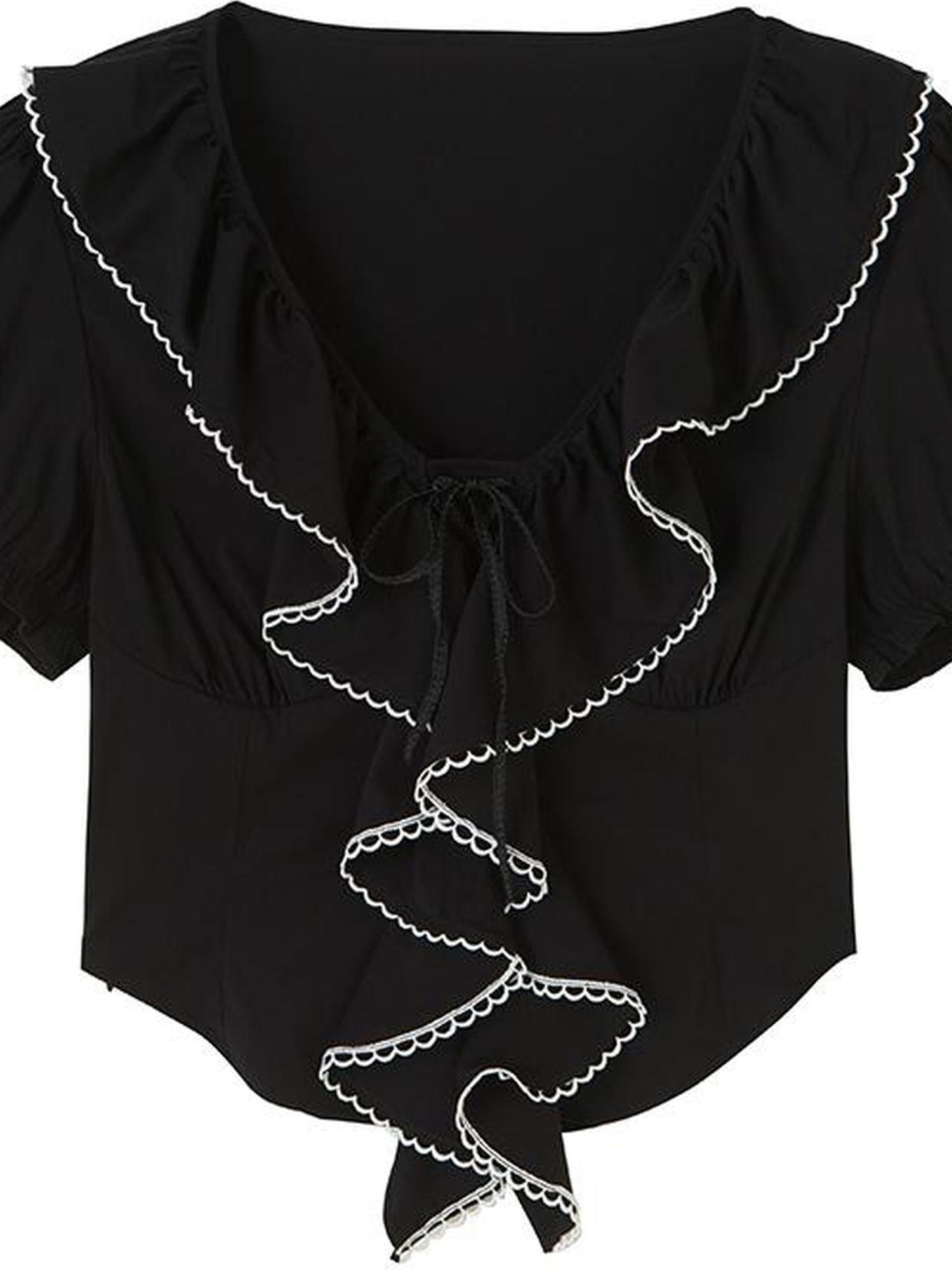 DIDDI MODA Summer Romance Layered Ruffle Crop Top