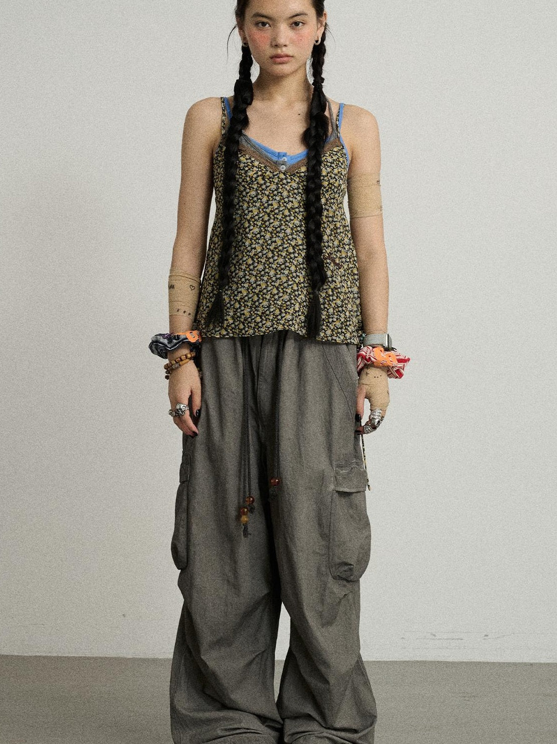 Achihara Summer Womens Lightweight Cotton Blurred Trousers Pants