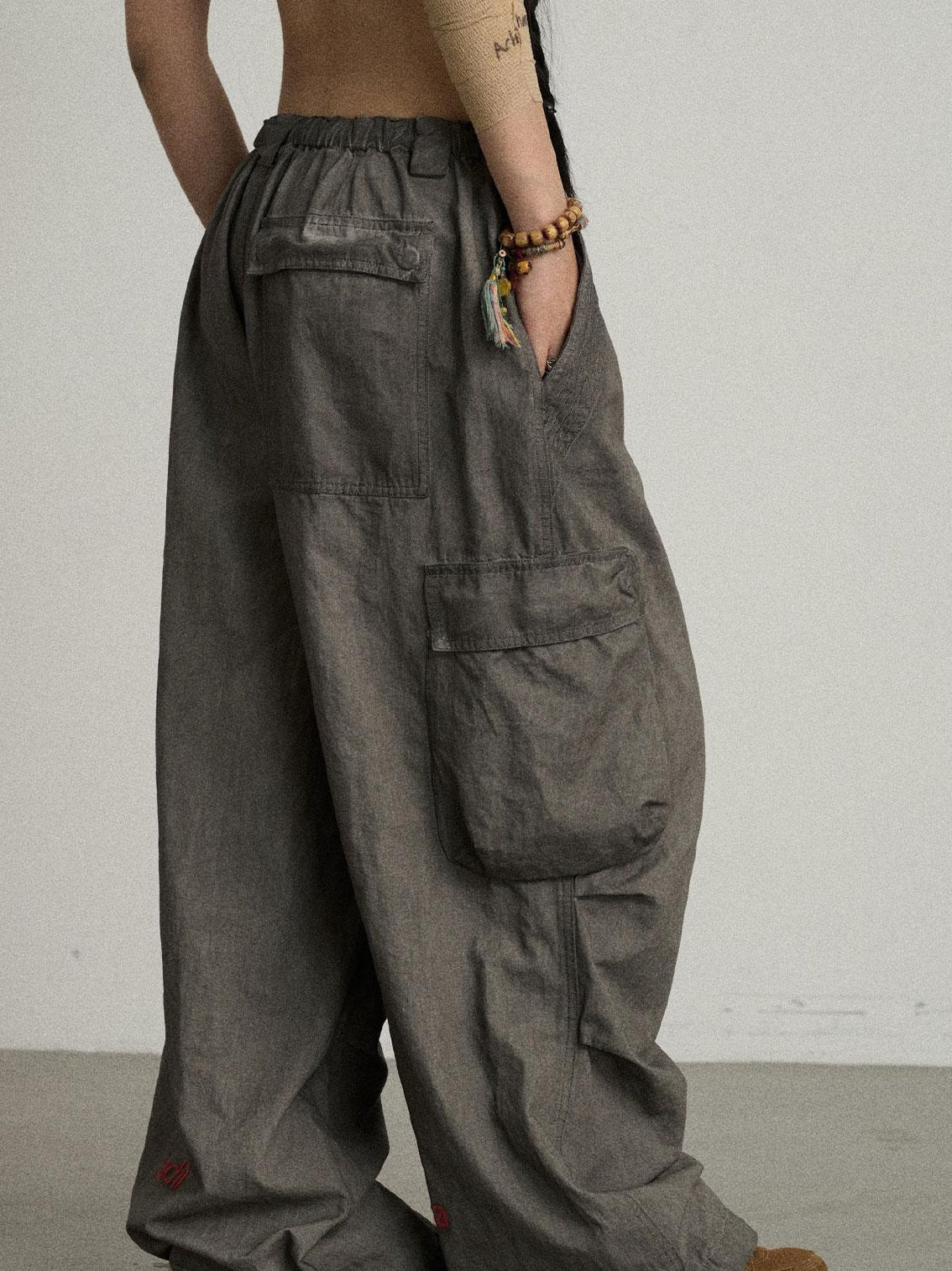 Achihara Summer Womens Lightweight Cotton Blurred Trousers Pants