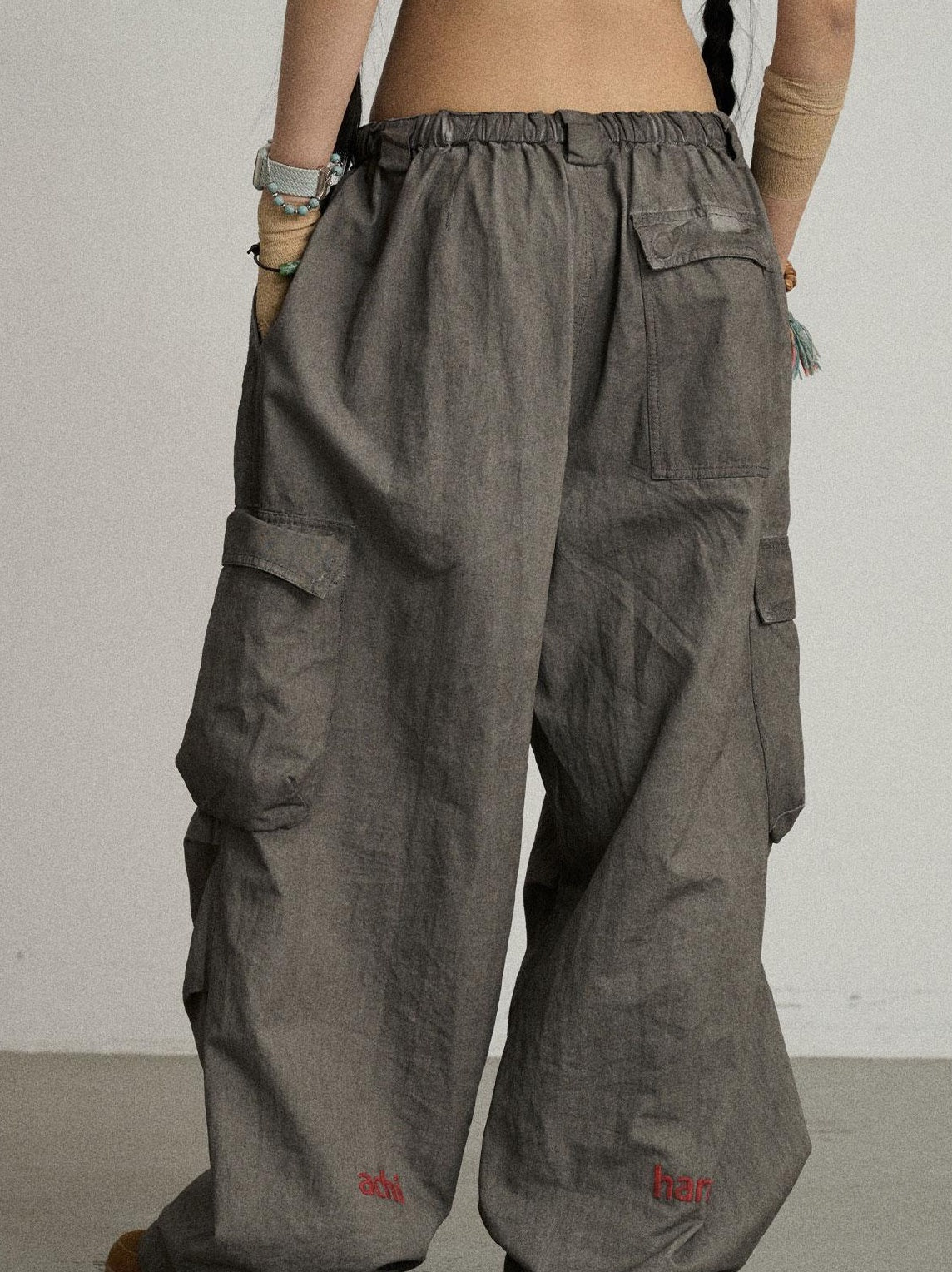 Achihara Summer Womens Lightweight Cotton Blurred Trousers Pants