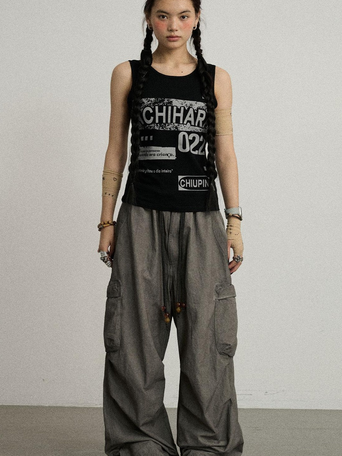 Achihara Summer Womens Lightweight Cotton Blurred Trousers Pants