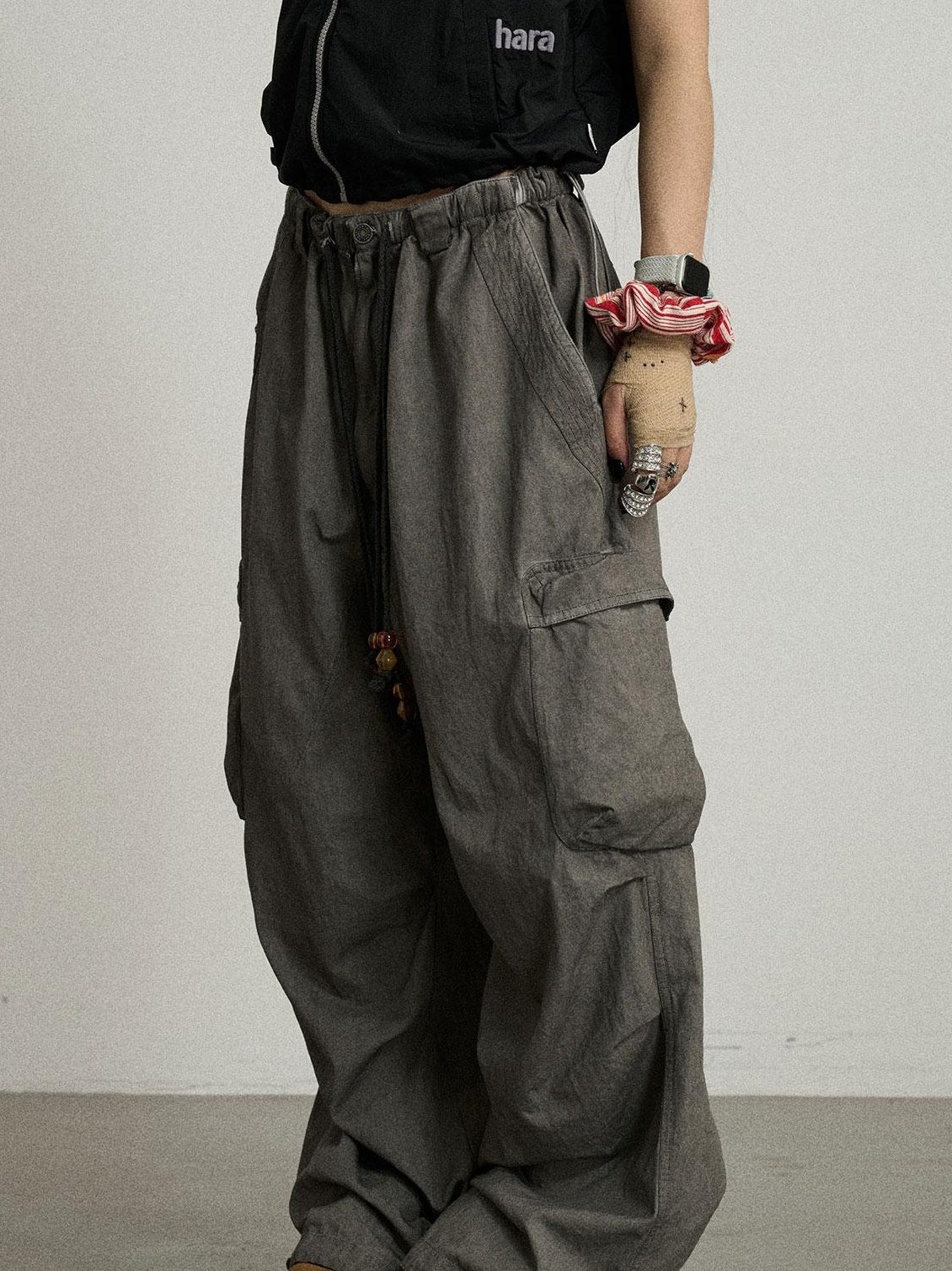 Achihara Summer Womens Lightweight Cotton Blurred Trousers Pants
