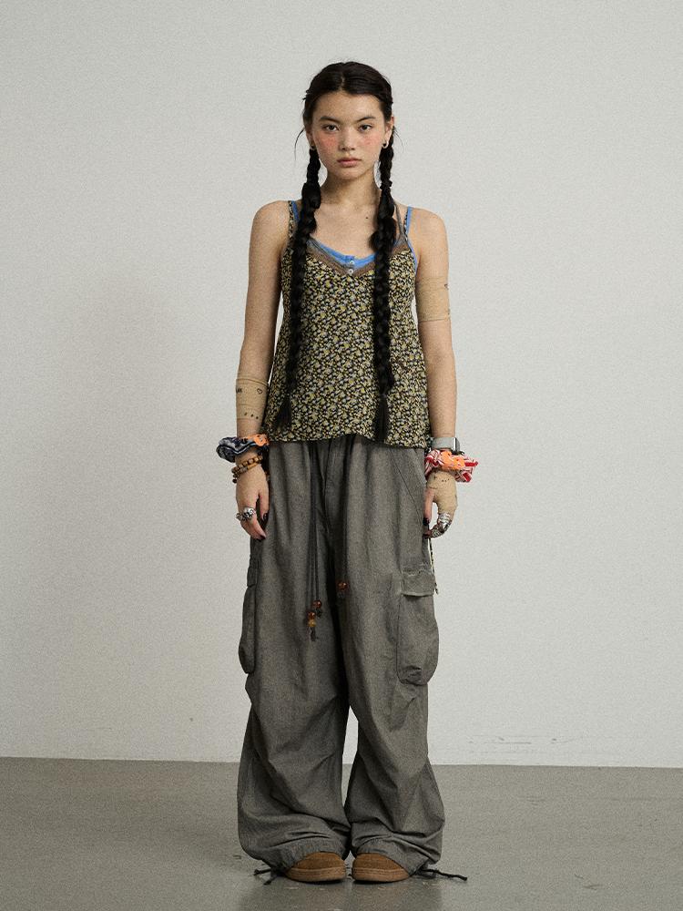 Achihara Summer Womens Lightweight Cotton Blurred Trousers Pants
