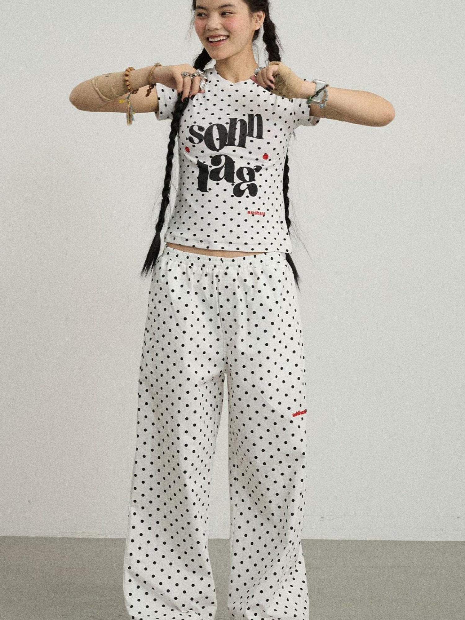 Achihara Sunday Polka Pants For Women