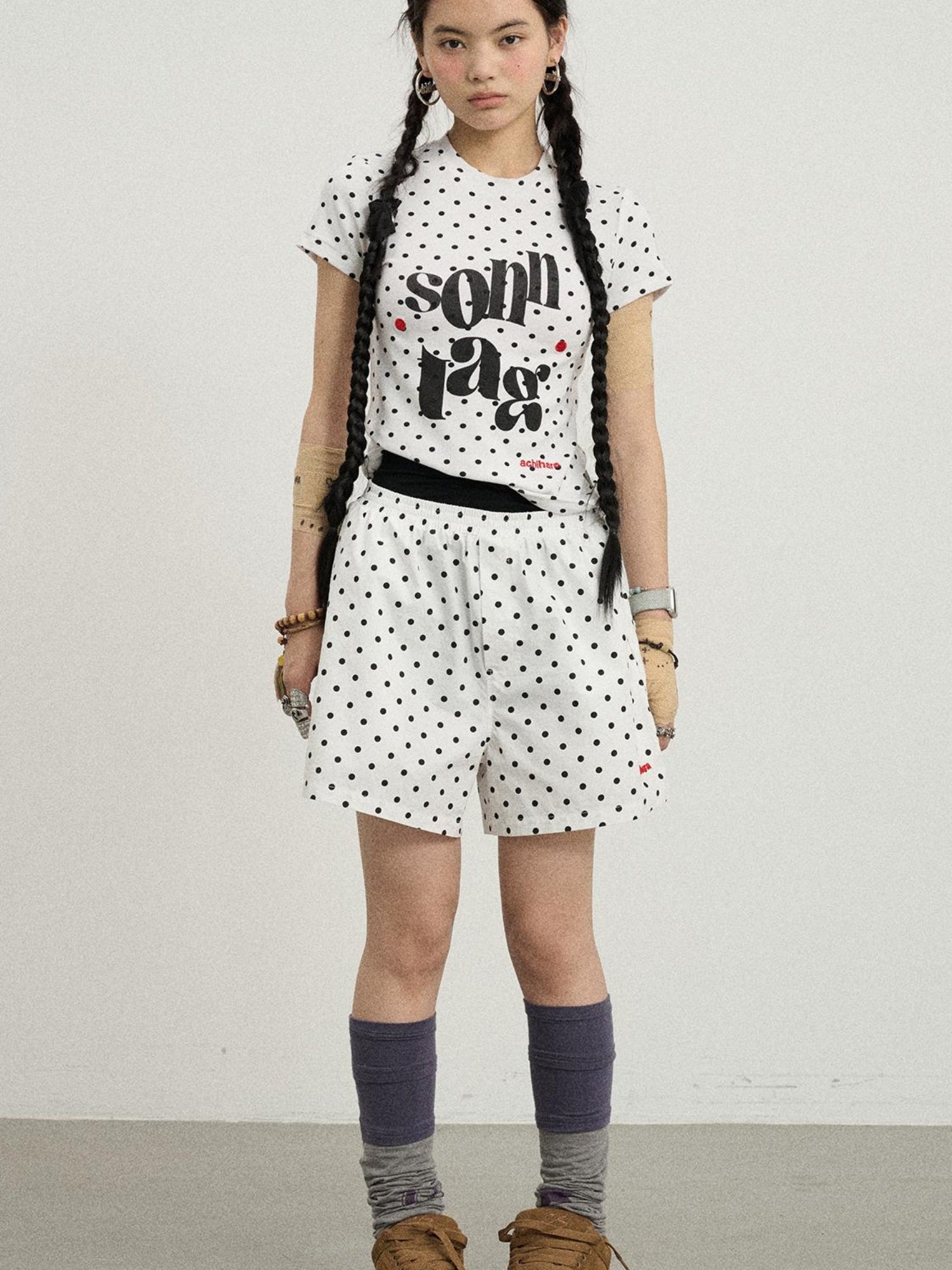 Achihara Sunday Polka Shorts For Women