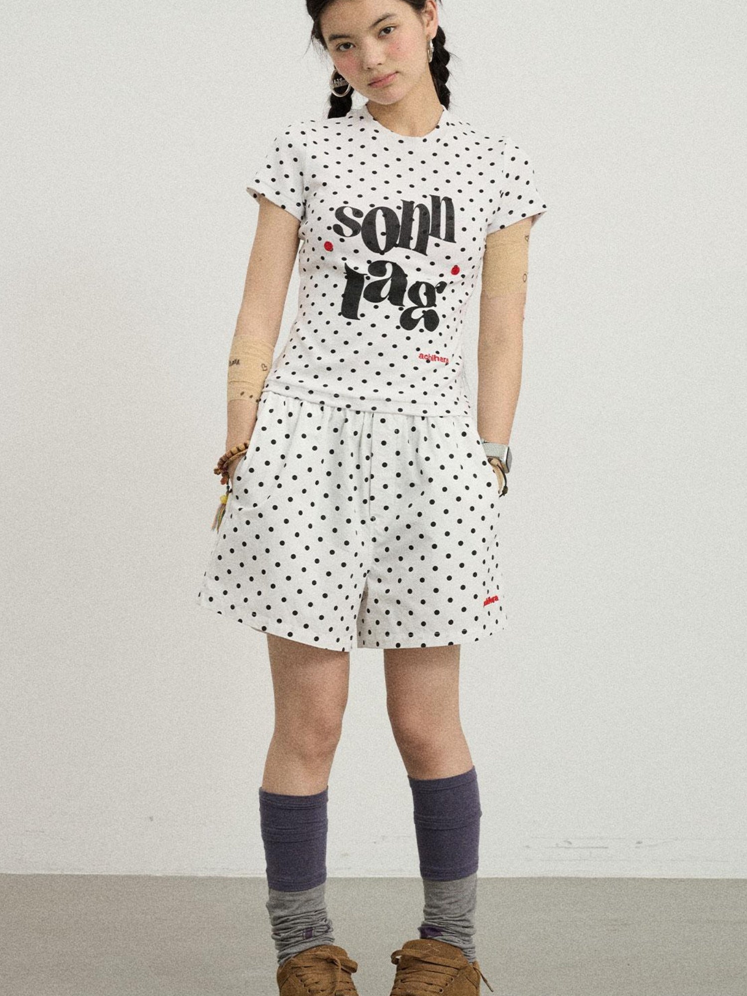 Achihara Sunday Polka Shorts For Women