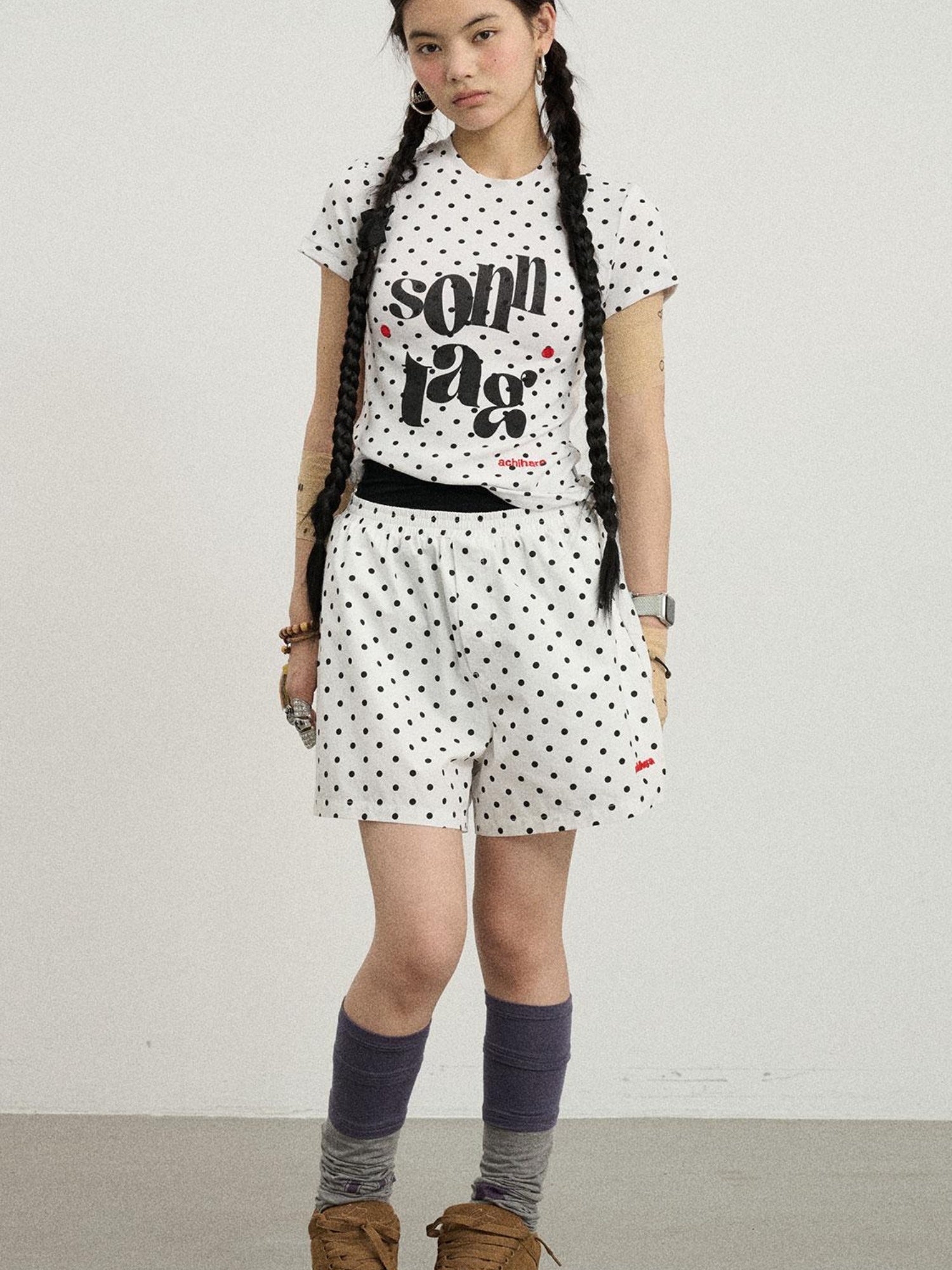 Achihara Sunday Polka Shorts For Women