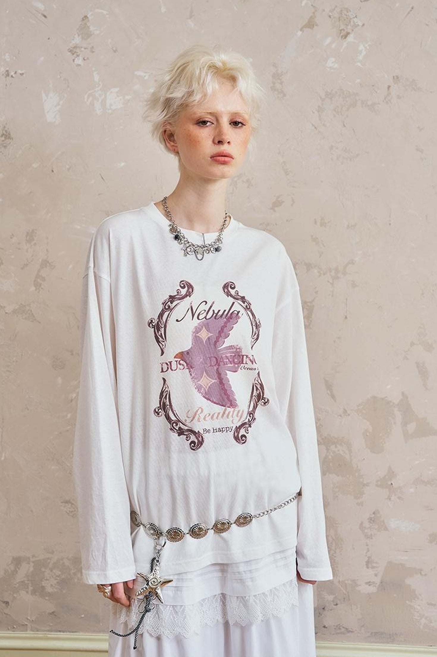 DIDDI MODA Swallow Print Tee Snake Pattern Pants Set