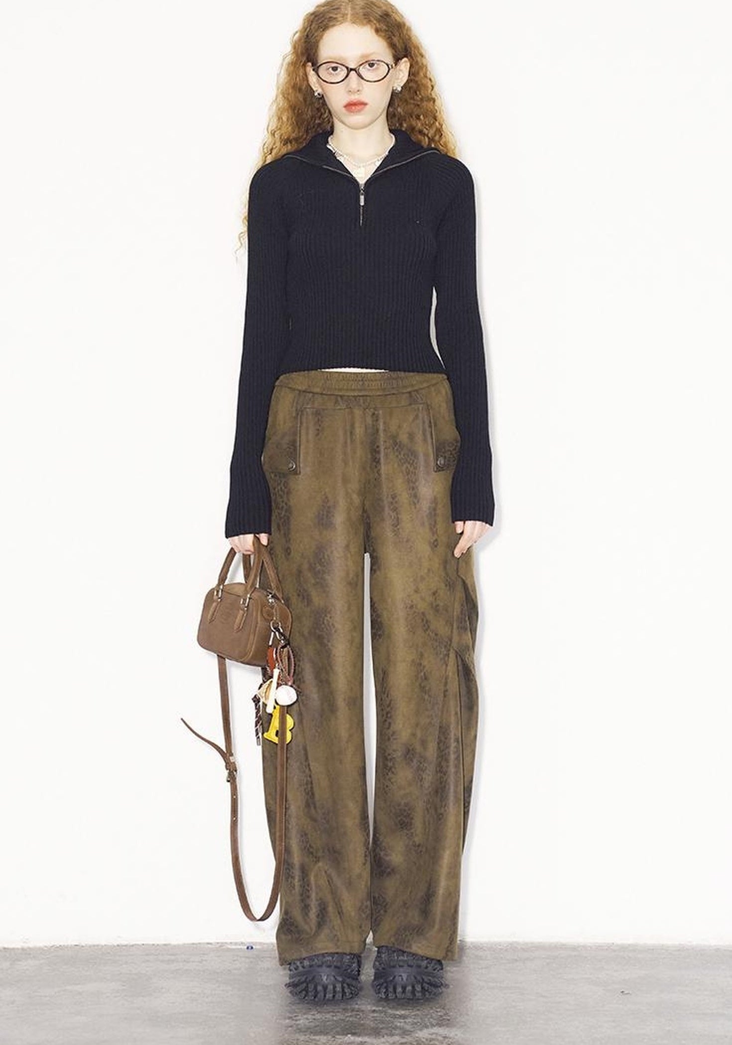 DIDDI MODA Swallow Print Tee Snake Pattern Pants Set