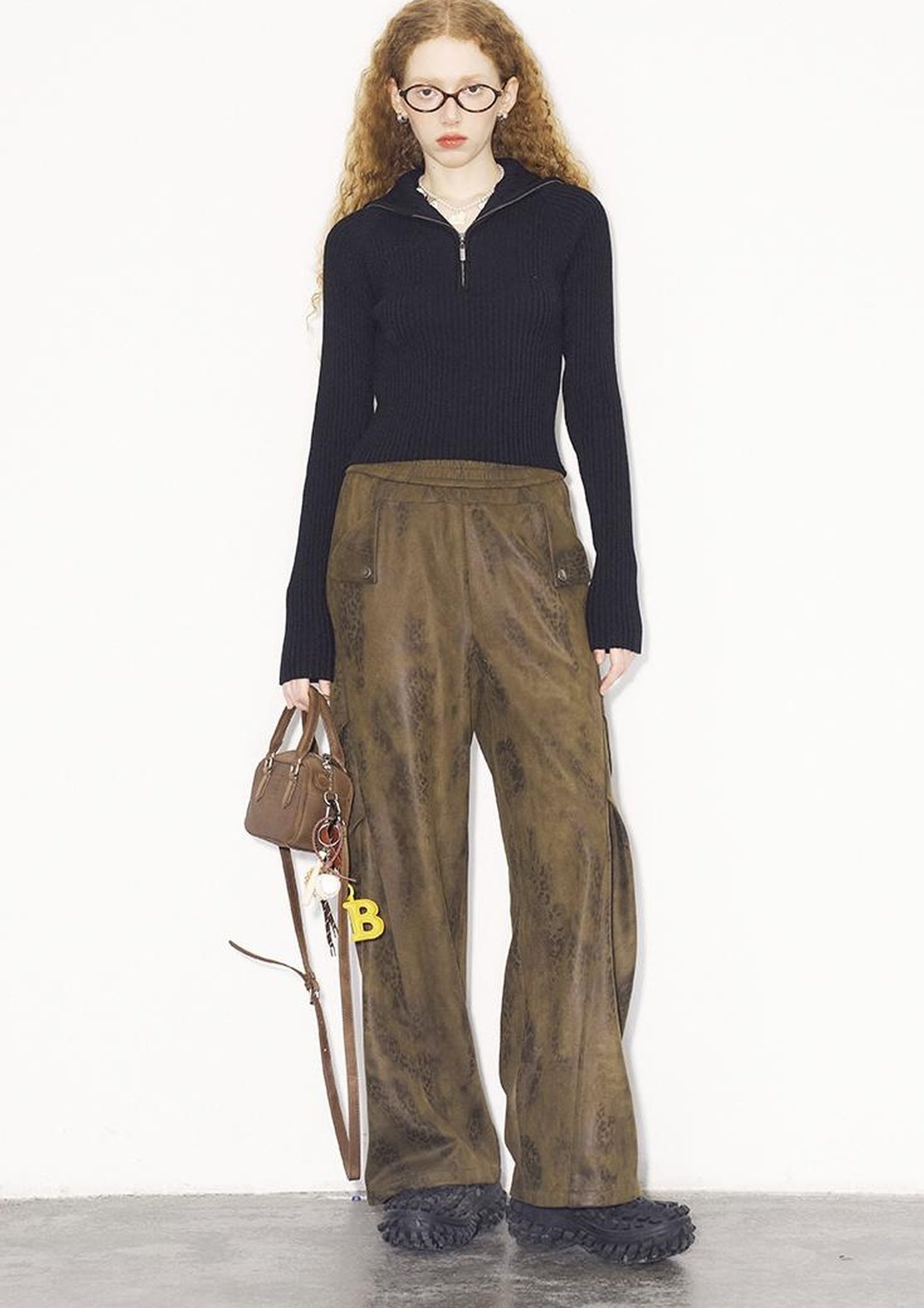 DIDDI MODA Swallow Print Tee Snake Pattern Pants Set