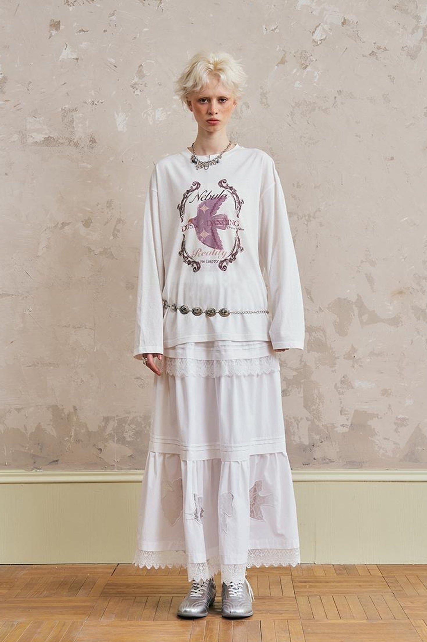 DIDDI MODA Swallow Print Tee Snake Pattern Pants Set