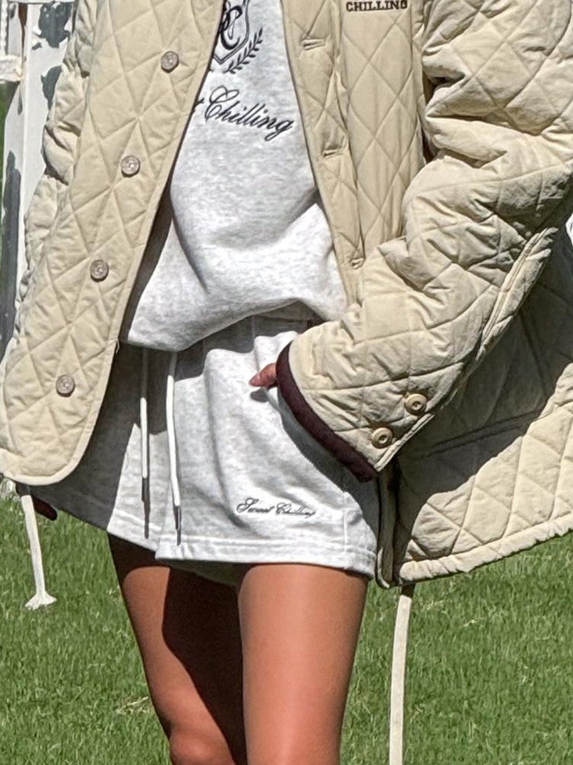 SweetChilling Army Green Quilted Vintage Cropped Women&