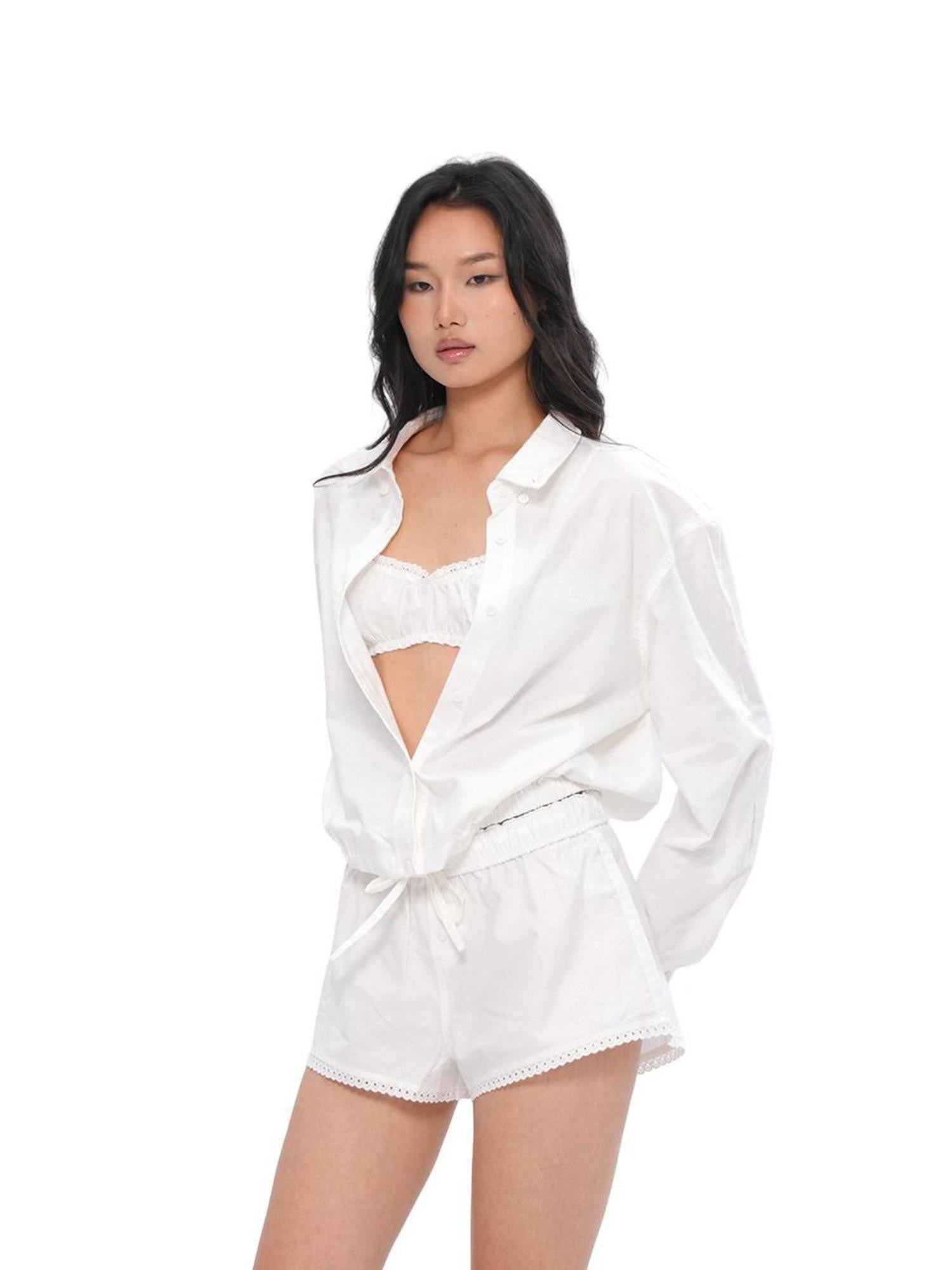 SweetChilling Blue Plaid Long Sleeve Shirt Jacket Bustier Women&