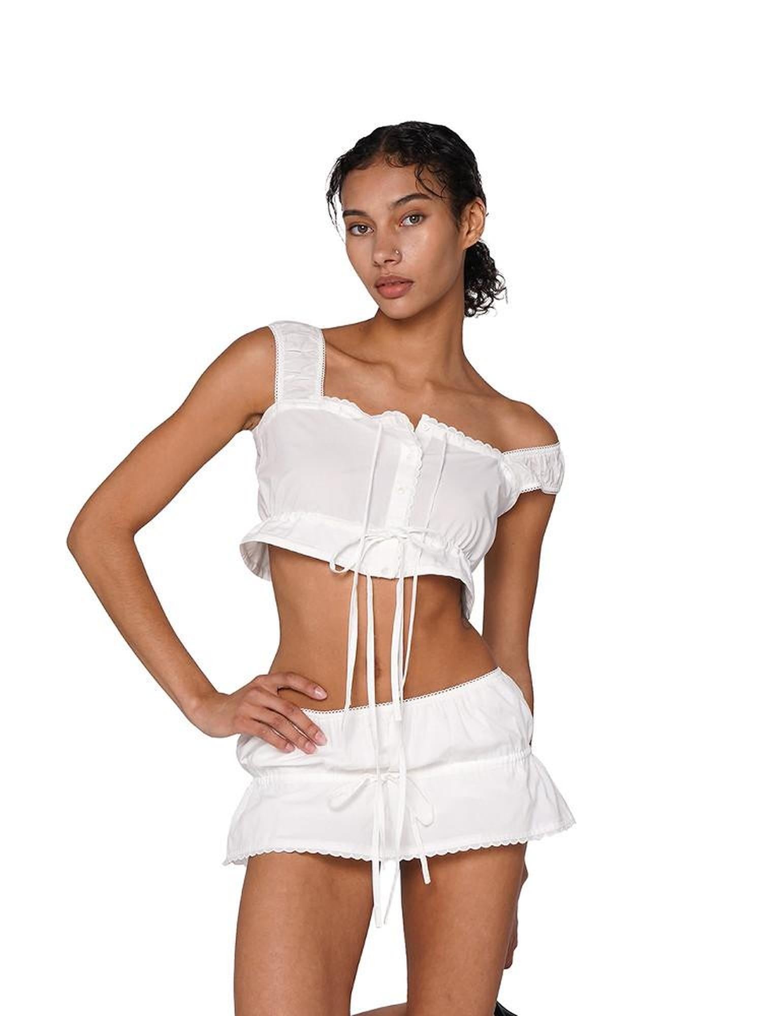 SweetChilling Boho Chic Embroidered Cropped Waist Women&