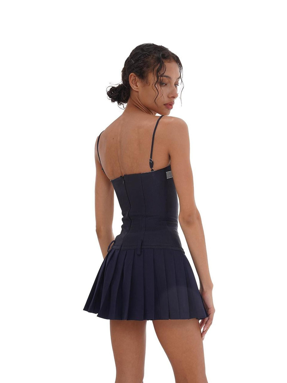 SweetChilling Bow Detail Pleated Solid Women&