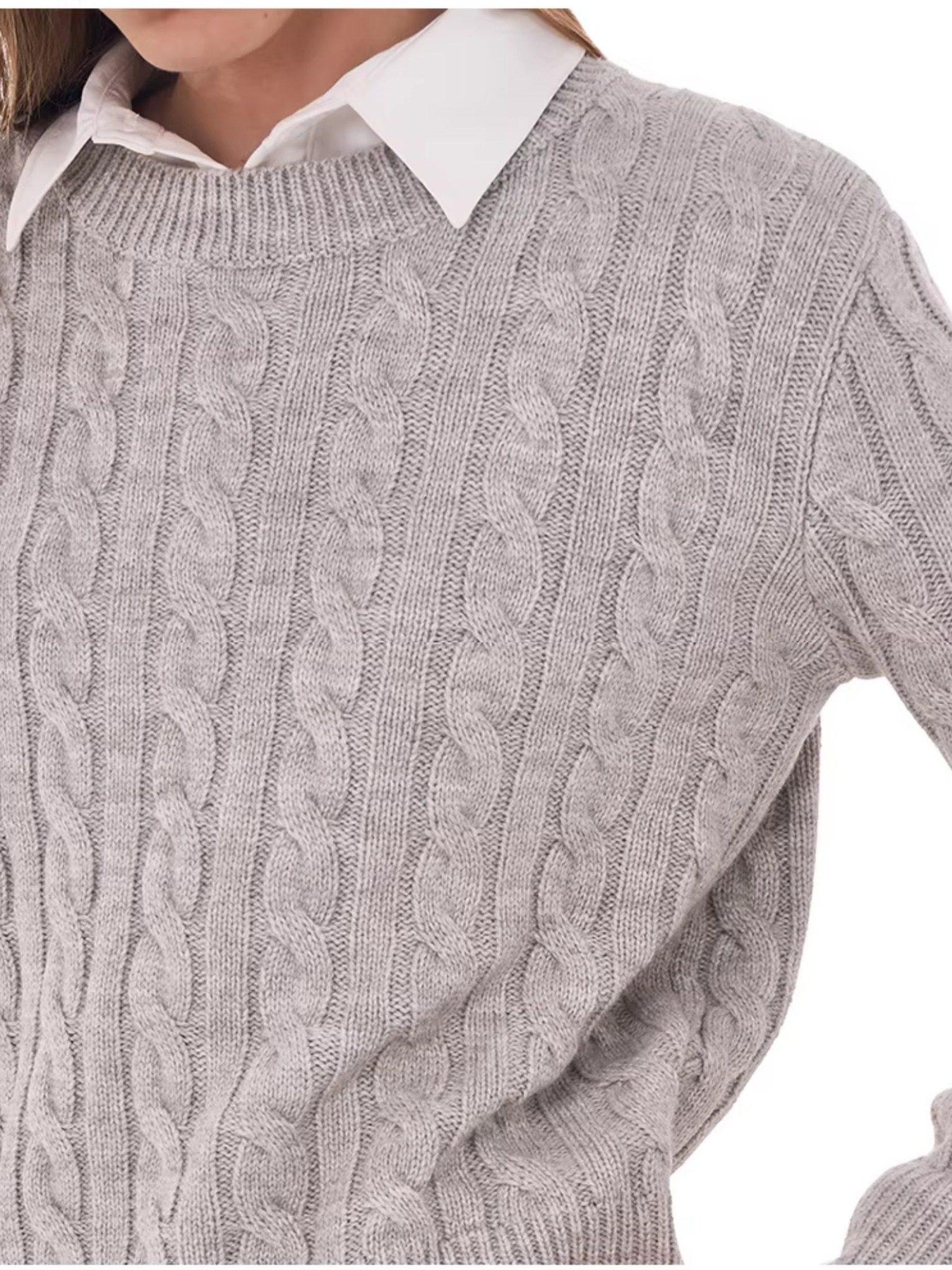 SweetChilling Cable Knit Colorblock Loose Fit Women&