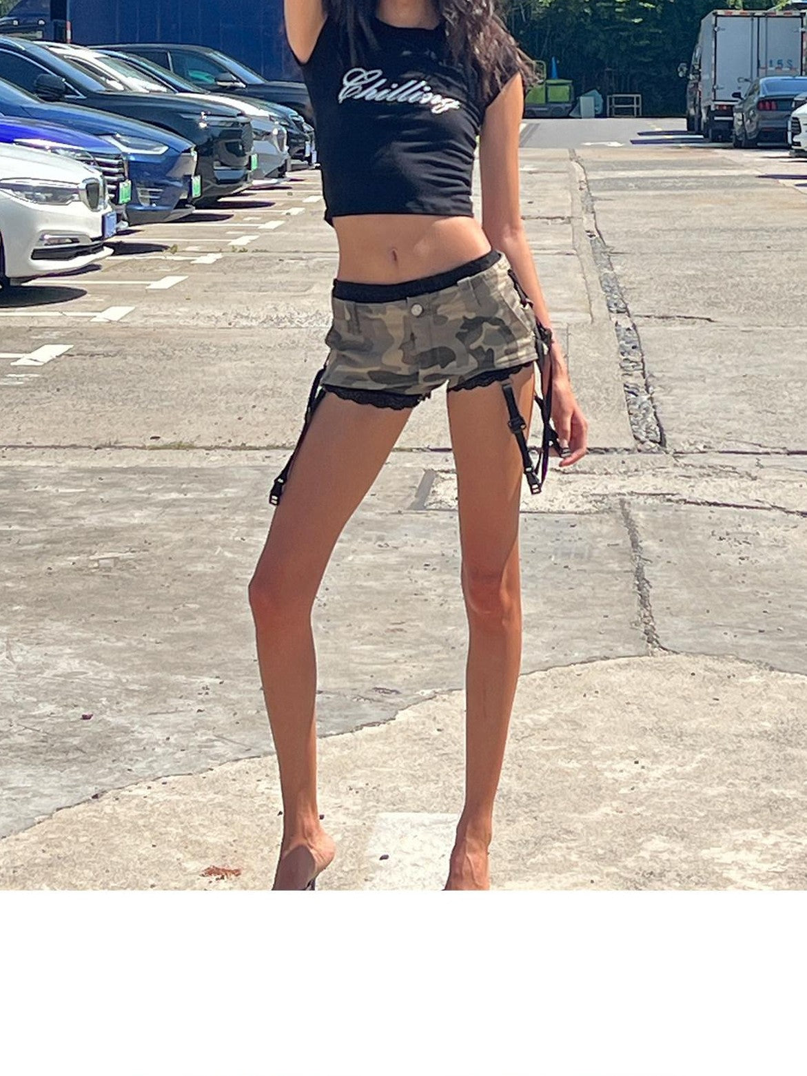 SweetChilling Camo Lace Low Waist A Line Women&