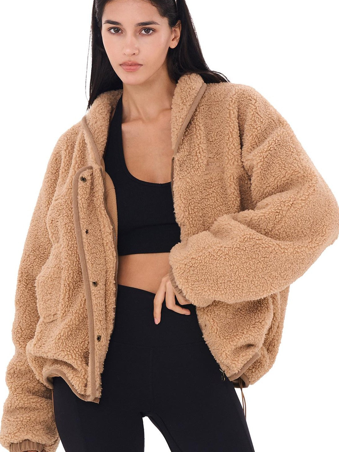 SweetChilling Casual Slouchy Cape Hooded Zipper Women&