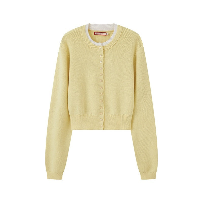 SweetChilling Colorblock Long Sleeve Cardigan Vest Women&