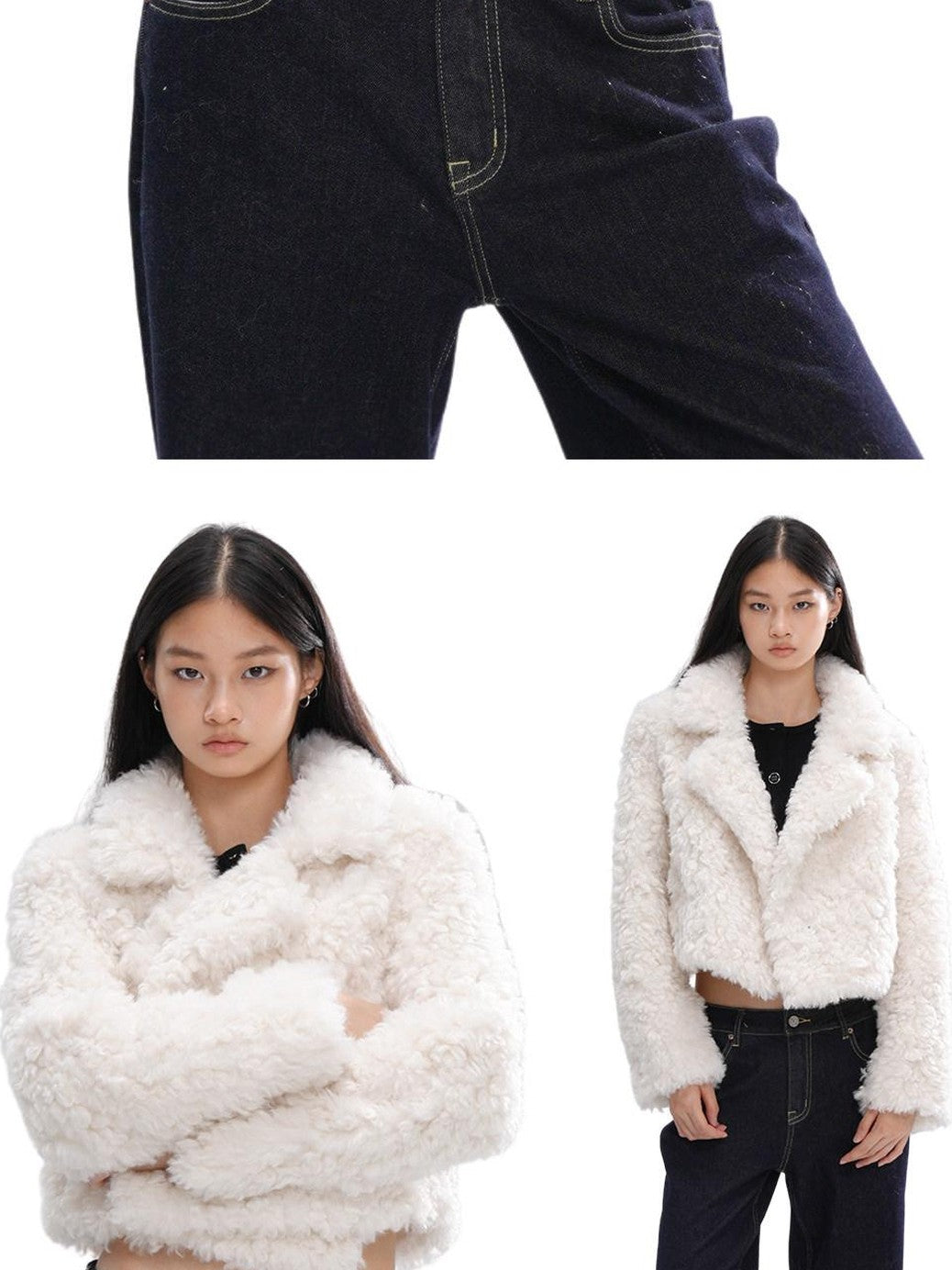SweetChilling Cropped Button Turn Down Collar Women&