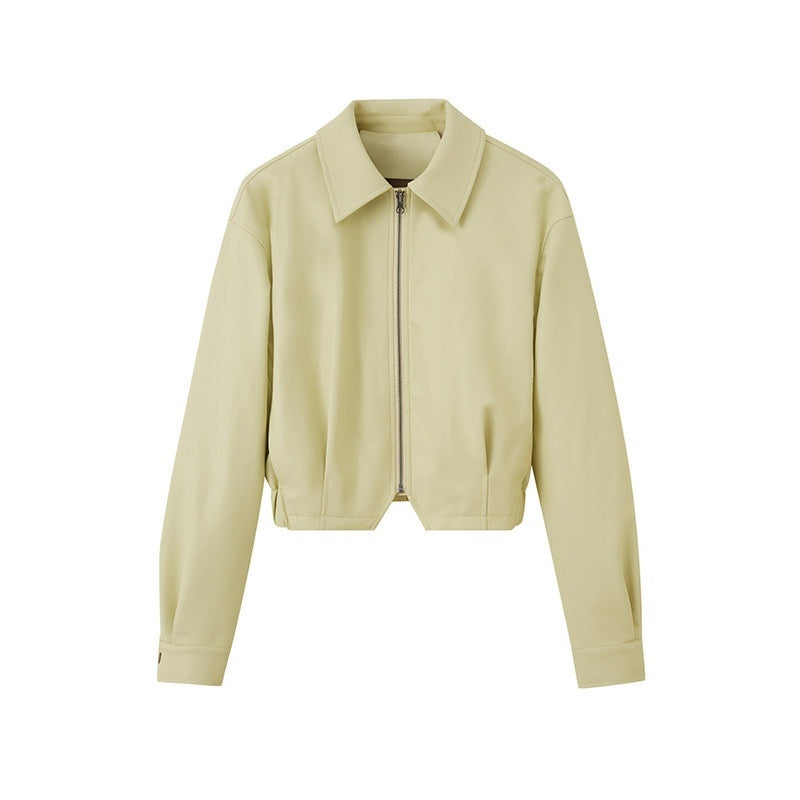 SweetChilling_Cropped_Shiny_Fleece_Lined_Zipped_Lapel_Fitted_Women&