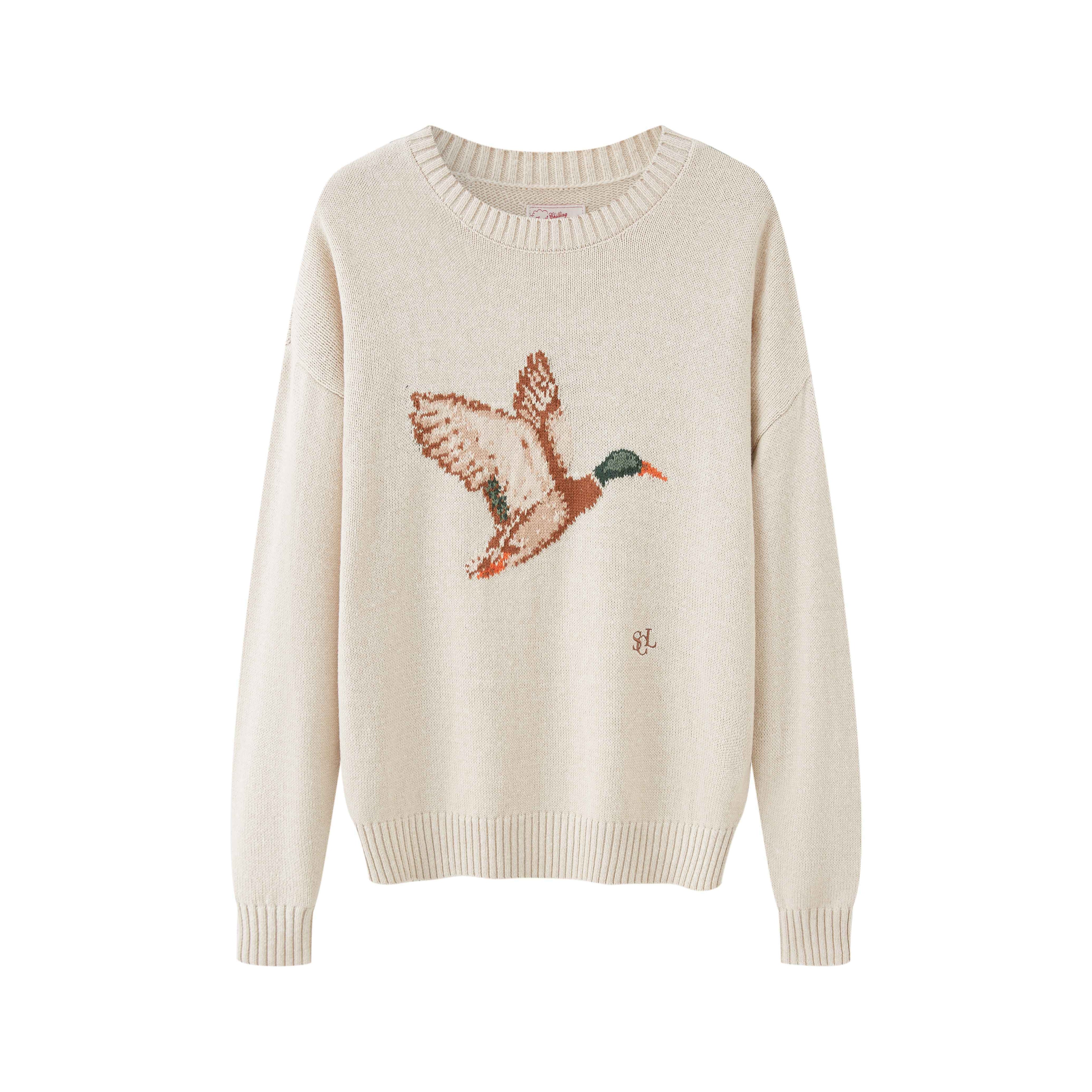 SweetChilling_Duck_Motif_Jacquard_Check_Women&