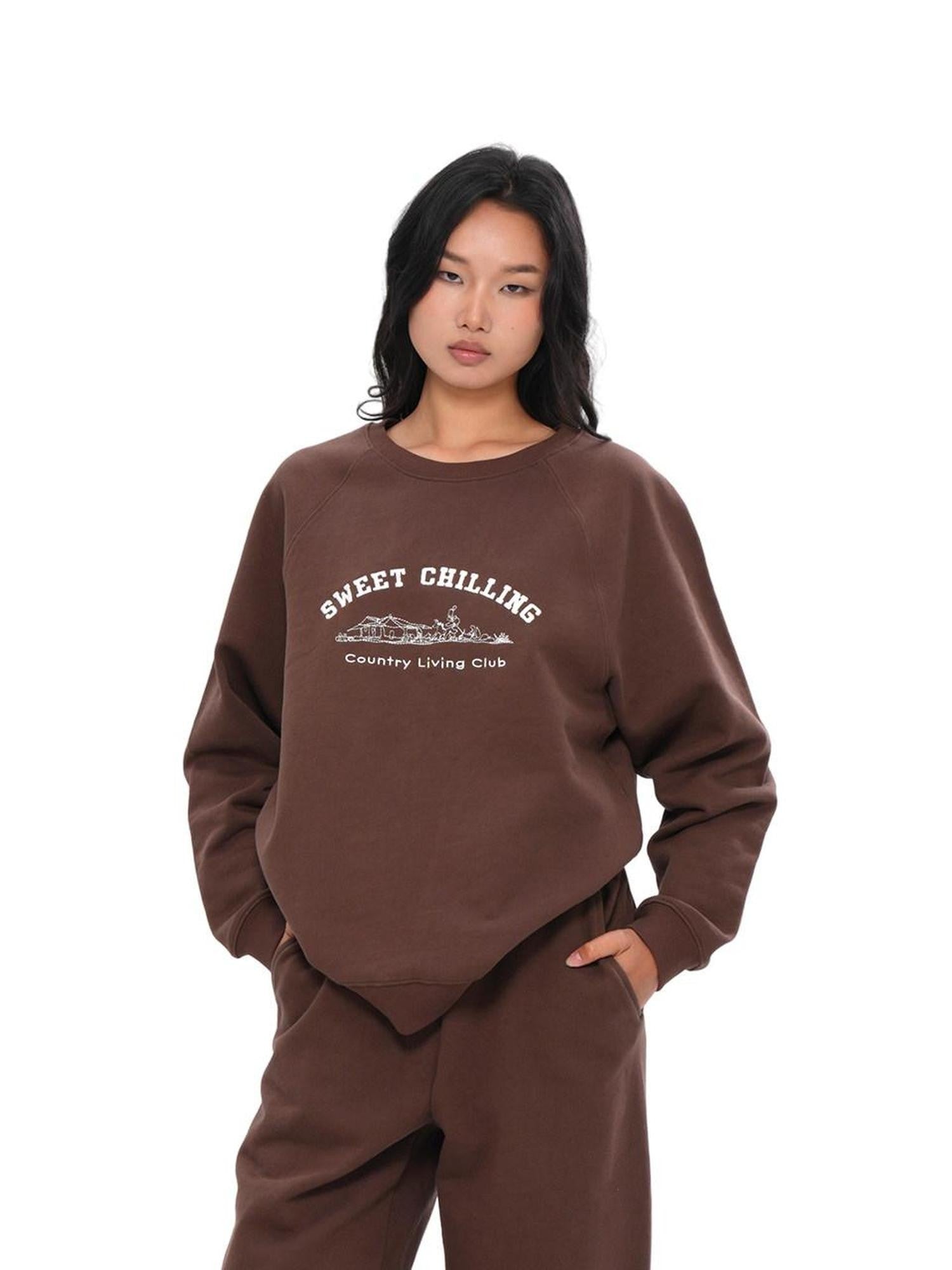 SweetChilling Farmhouse Embroidered Lettering Women&
