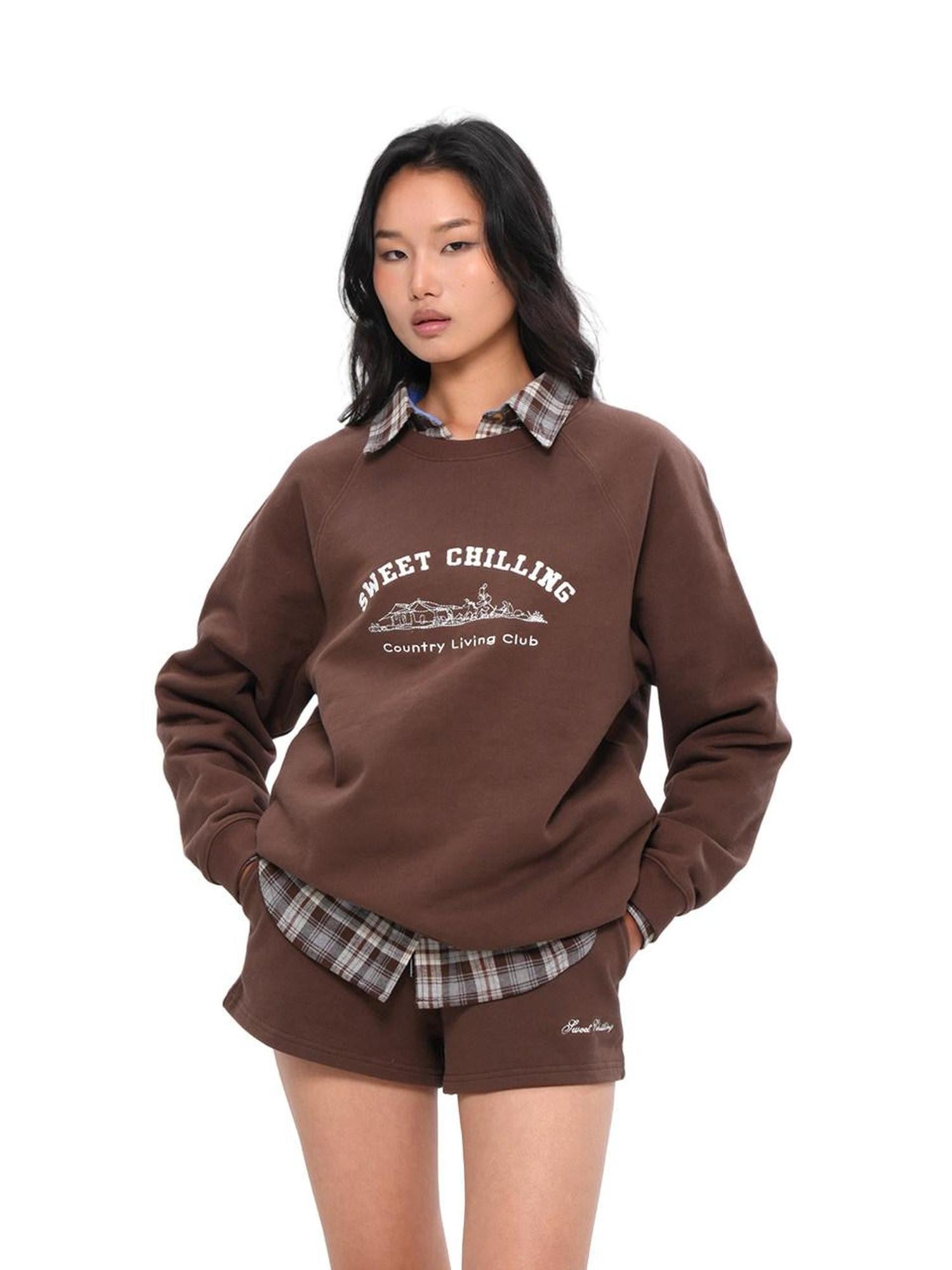 SweetChilling Farmhouse Embroidered Lettering Women&