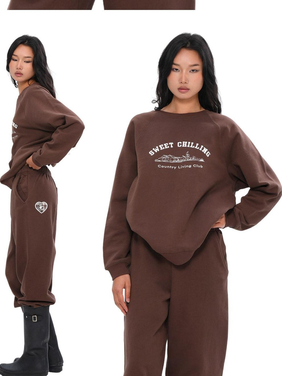 SweetChilling Farmhouse Embroidered Lettering Women&
