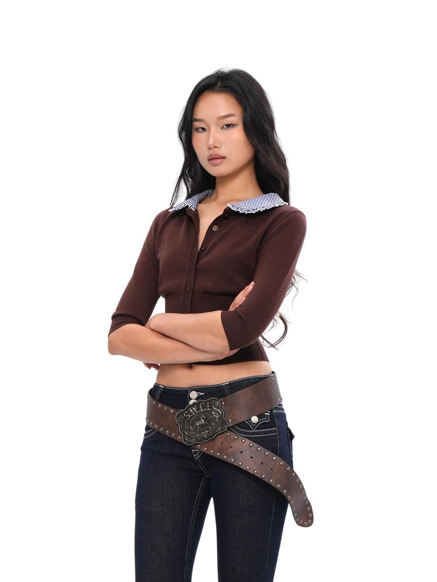 SweetChilling Farmhouse Patchwork Cardigan Women&