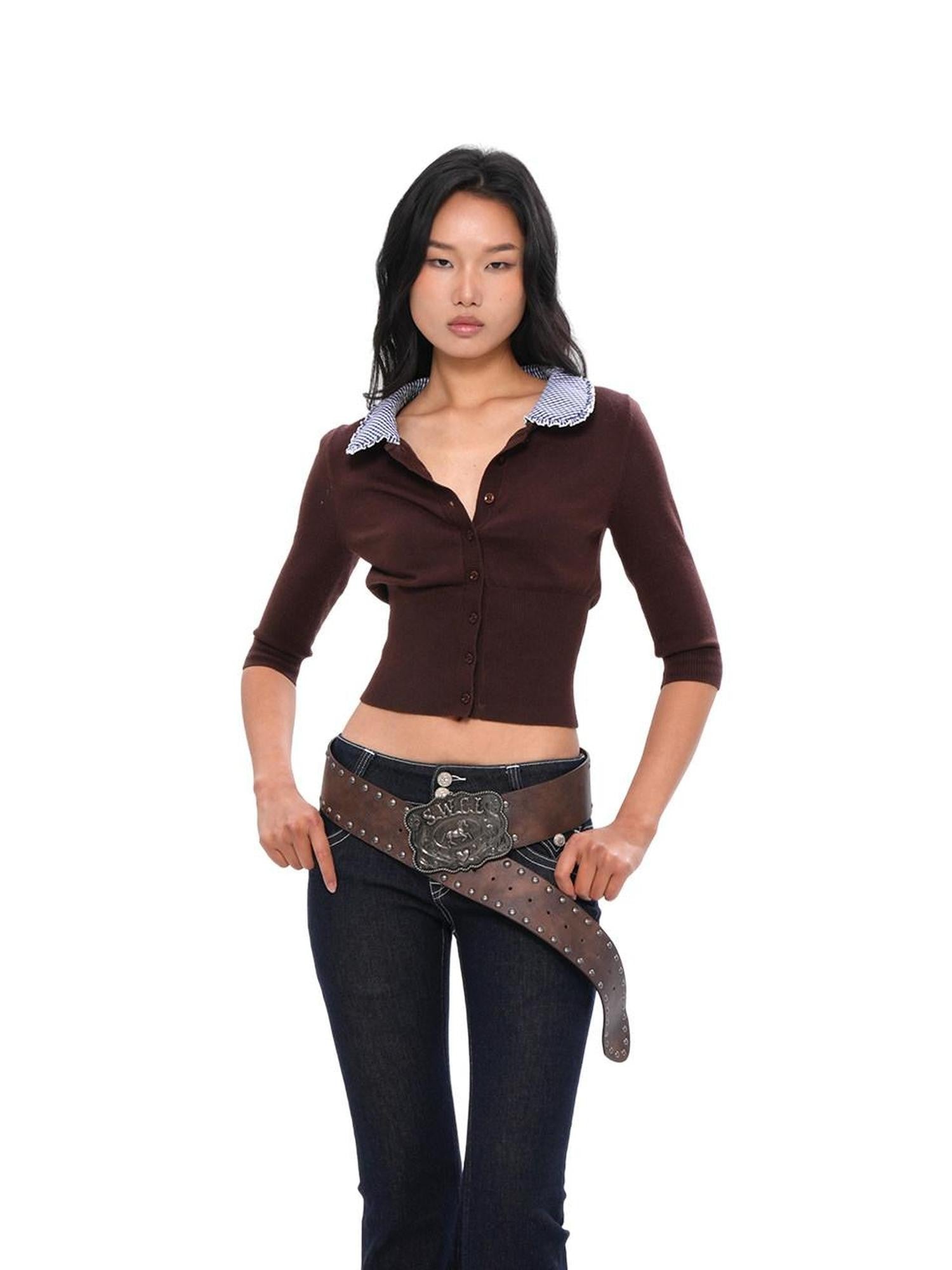 SweetChilling Farmhouse Patchwork Cardigan Women&