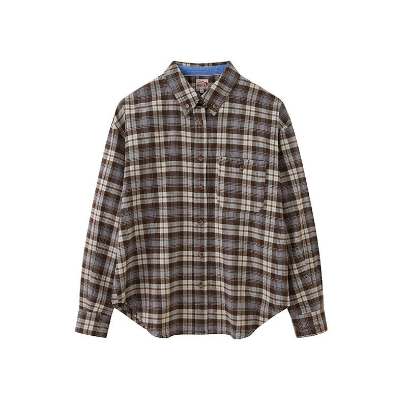 SweetChilling Farmhouse Plaid Collared Women&